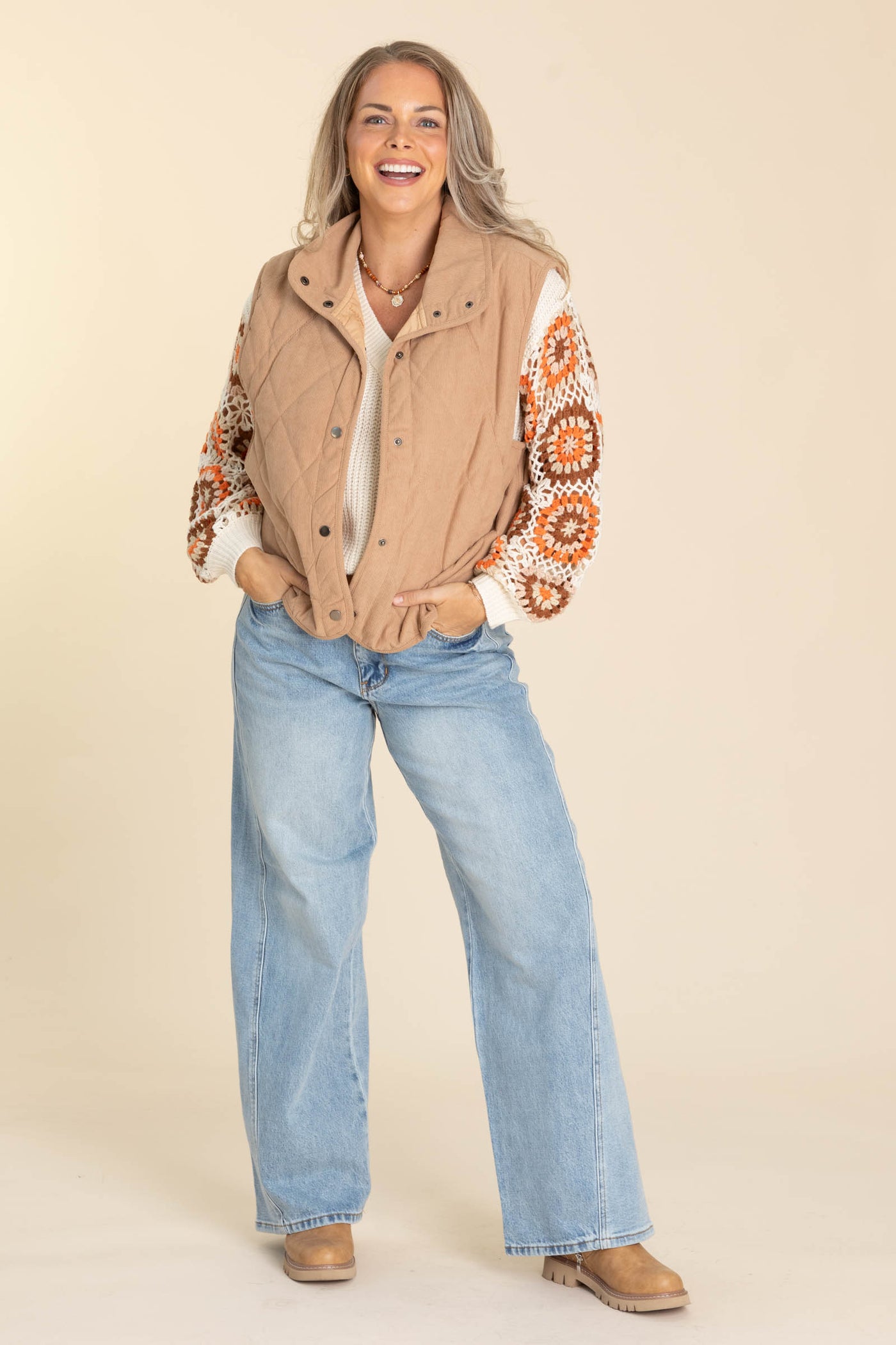 Lightweight Quilted Snap Button Vests