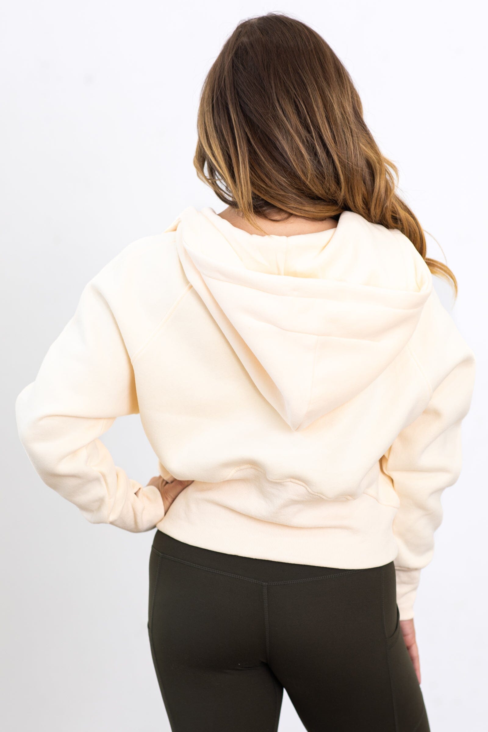 The Essential 1/2 Zip Hoodie in Cream - Filly Flair