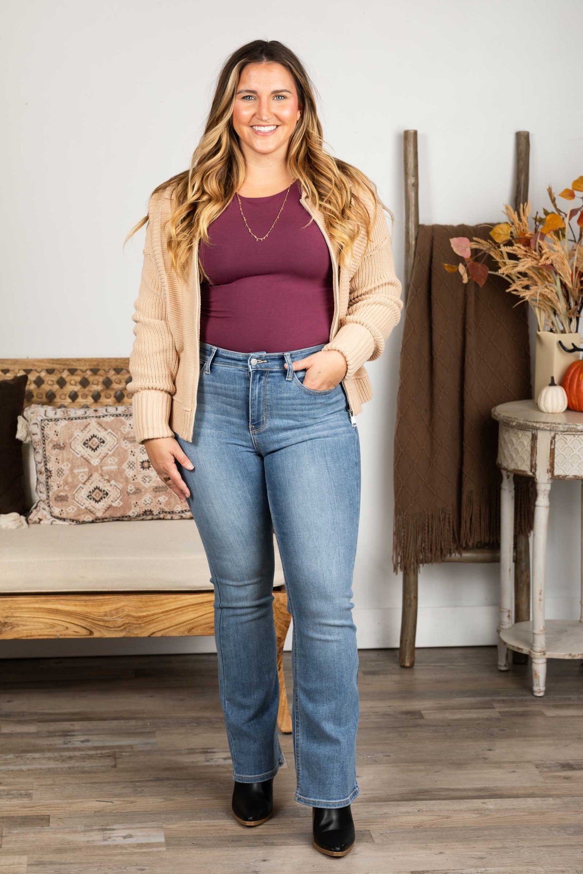 Judy Blue Mid Rise Dark Wash Classic Bootcut main image 1