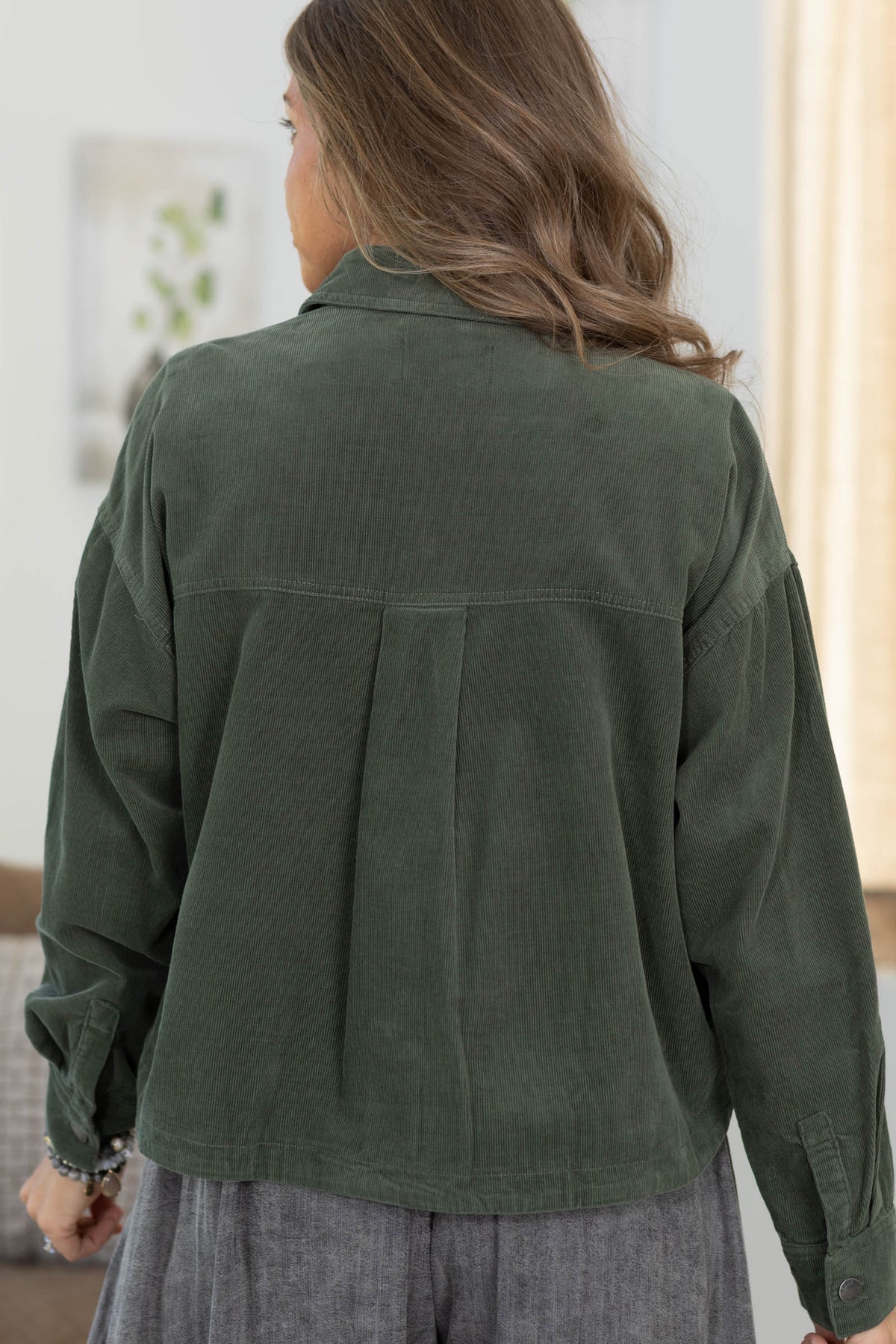 Corduroy Rounded Hem Shacket