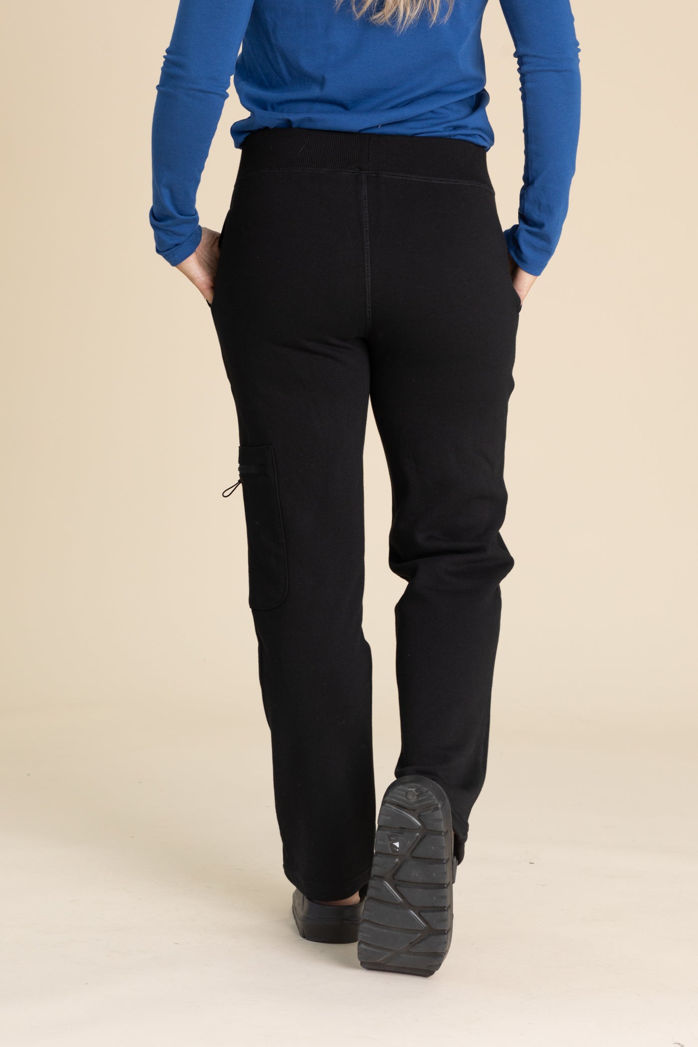 Black Brushed Fleece Cargo Lounge Pant