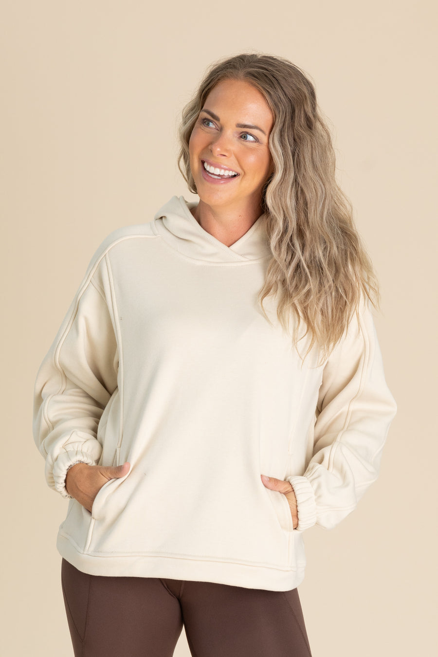 Brushed Fleece Hoodies With Pocket