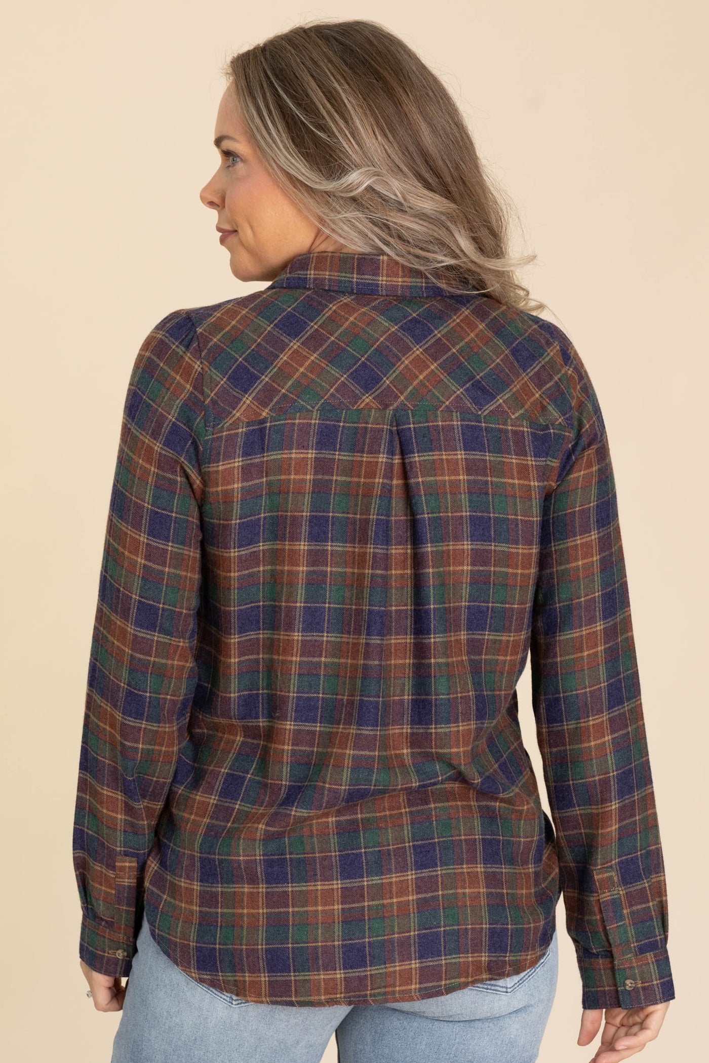 Rust Multicolor Soft Brushed Flannel Top