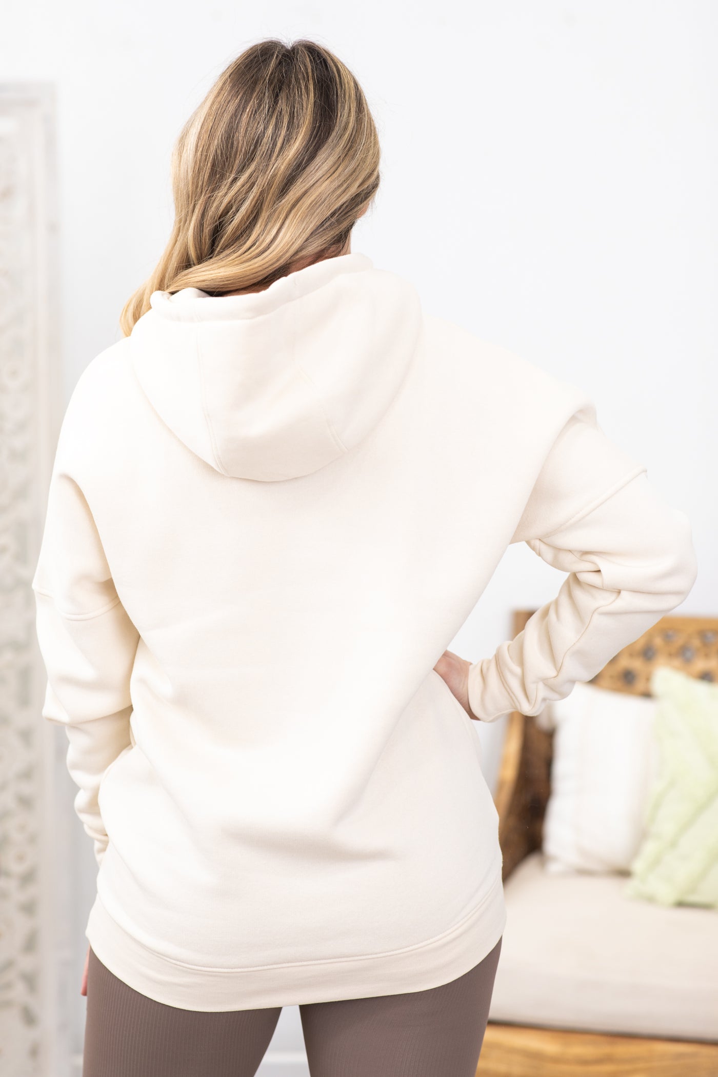 Ivory Longline Fleece Hoodie