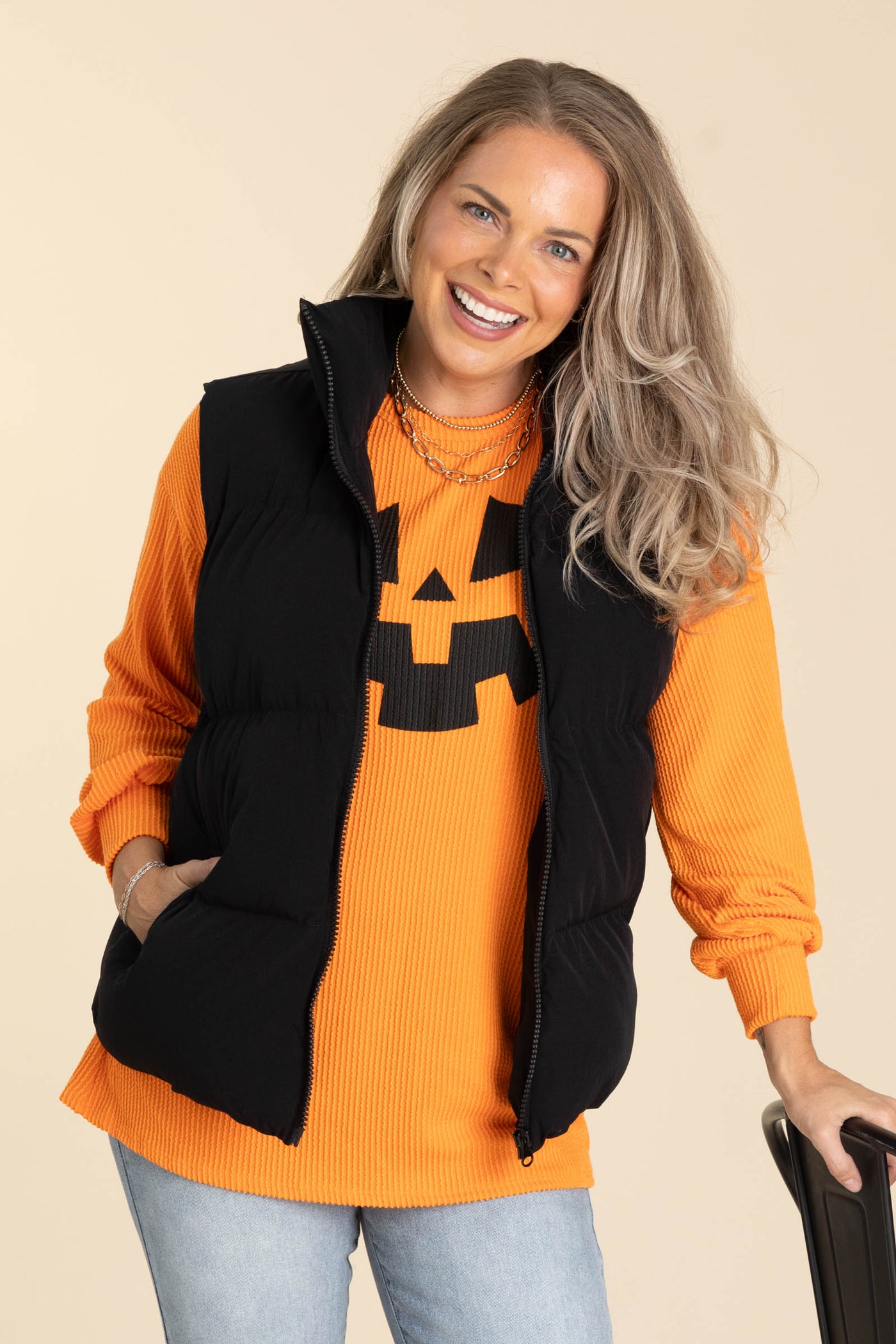 Solid Woven Puffer Vest