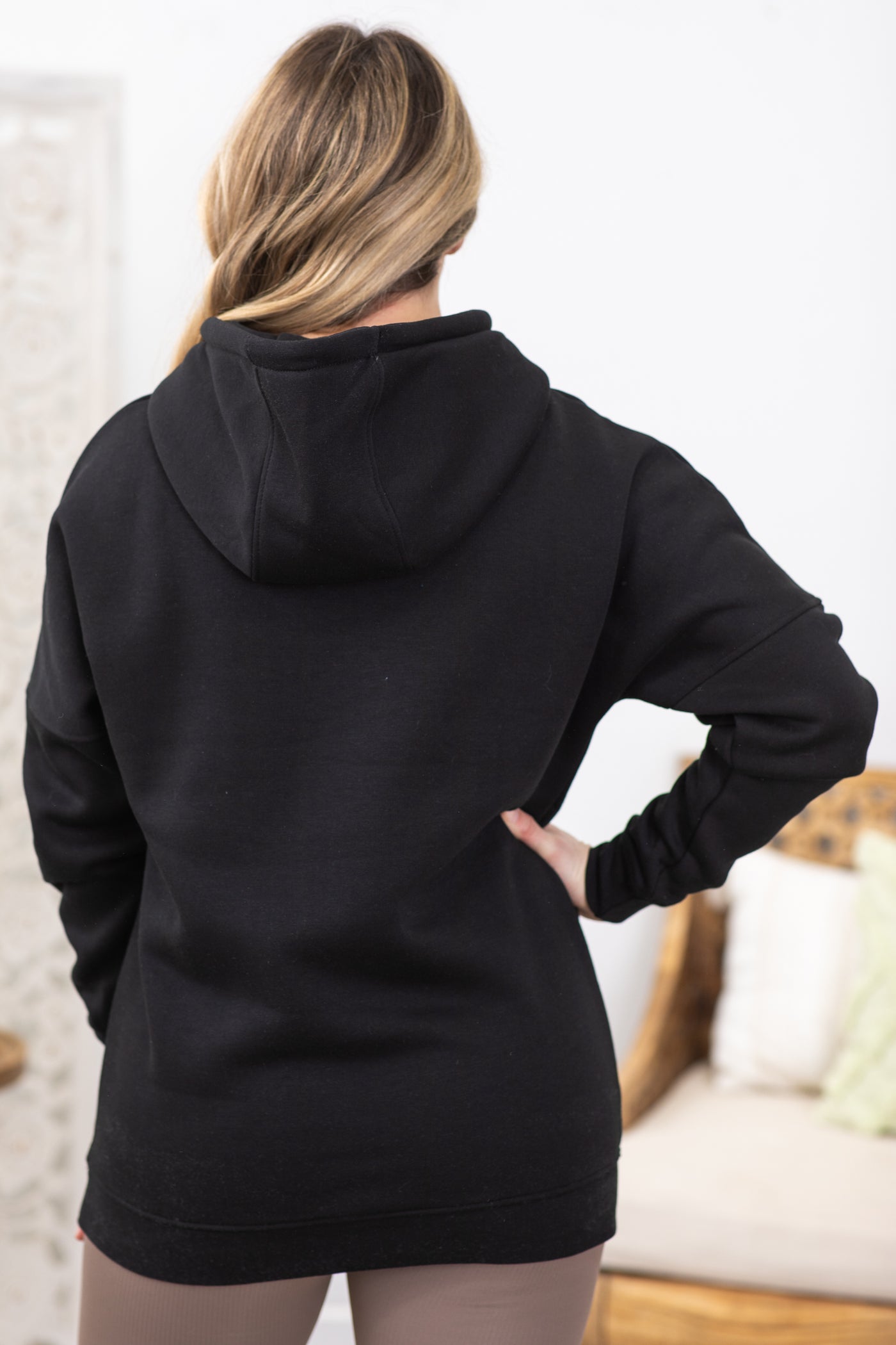 Womens longline fleece hoodie Outlet
