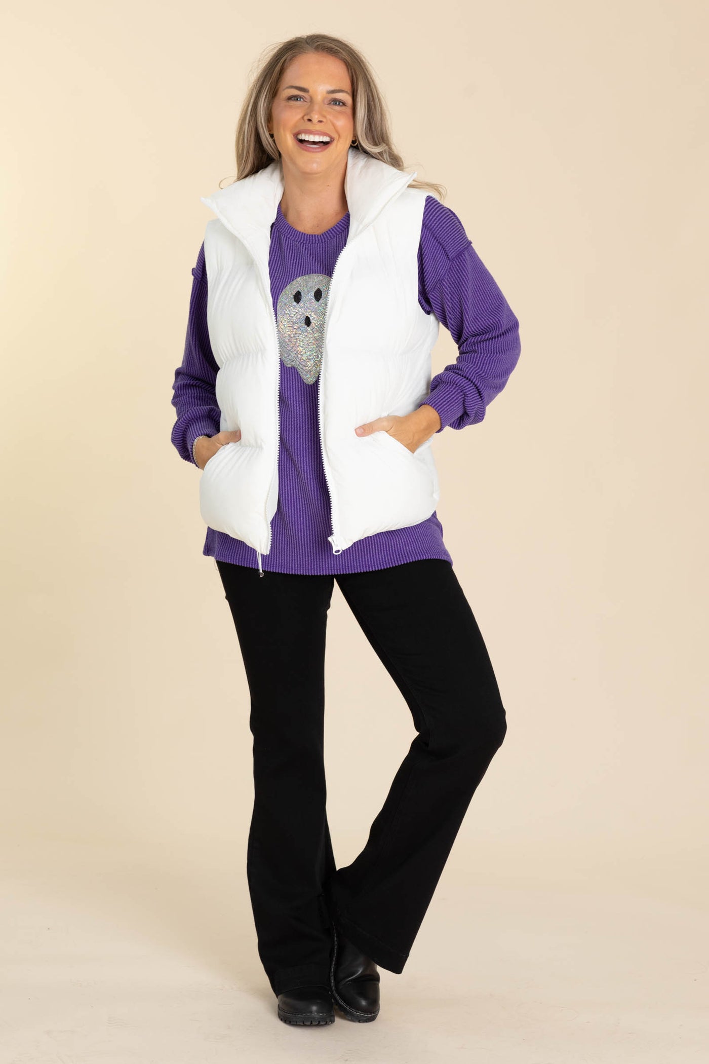 Solid Woven Puffer Vest