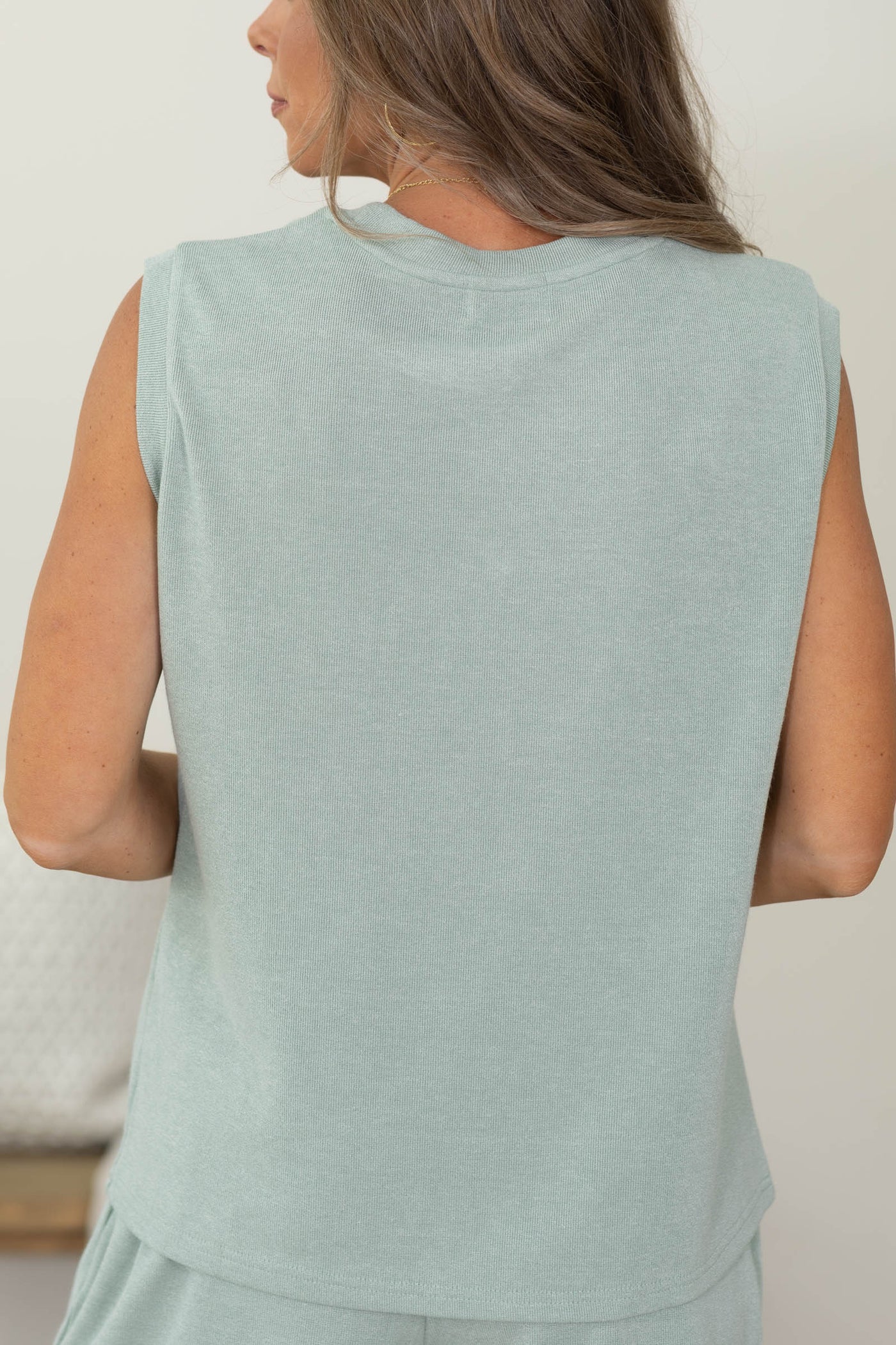 Light Sage Knit Tank Top