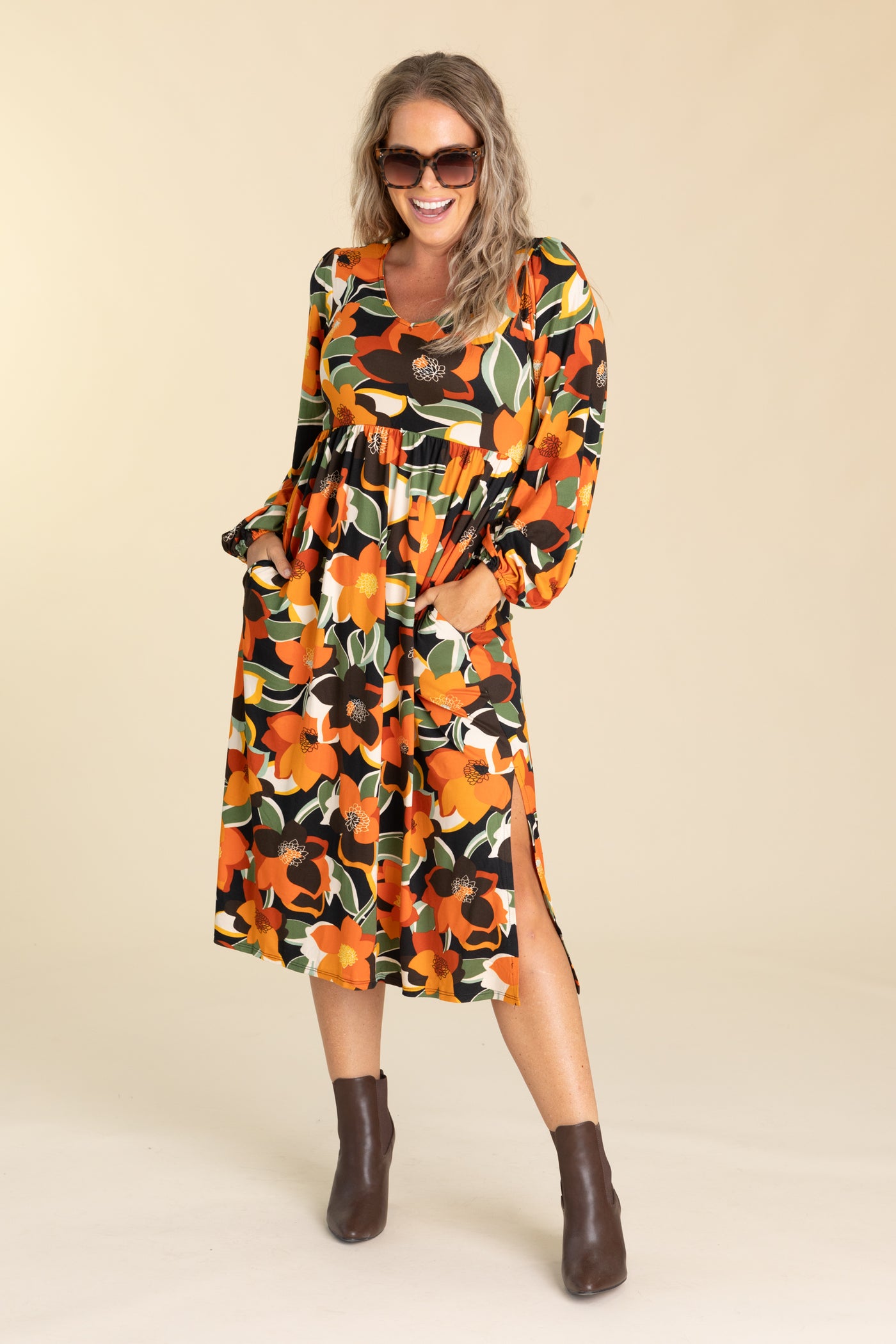 Multicolor Fit And Flare Midi Dresses