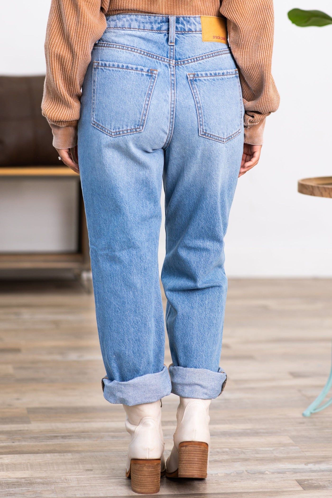 Sneak Peek Medium Wash Straight Leg Jeans - Filly Flair