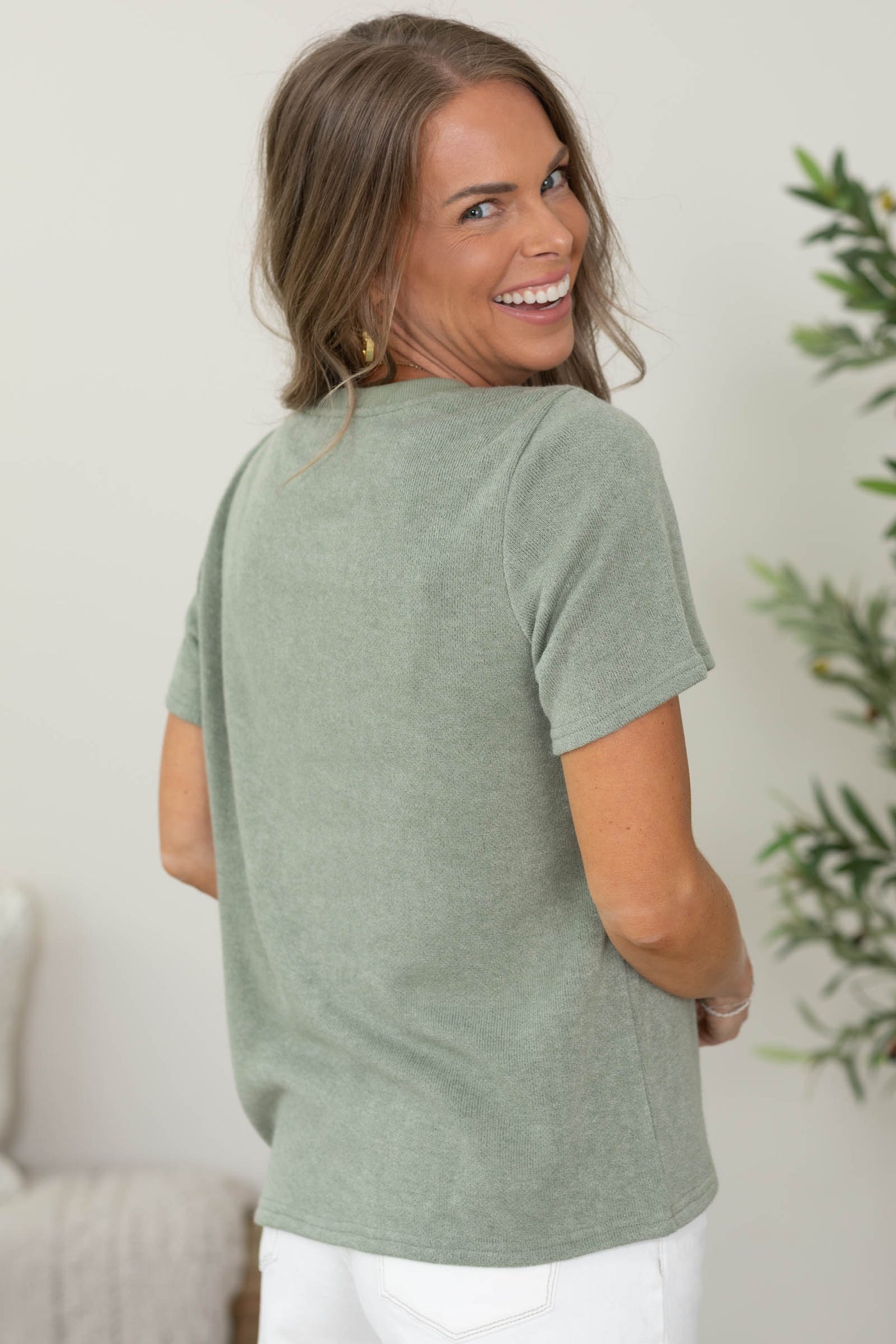 Sage Soft Knit Tee Shirt