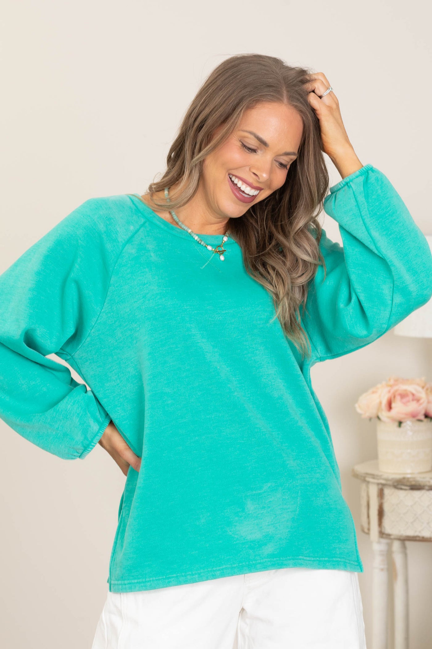 Cozy Campfire Balloon Sleeve Sweatshirt