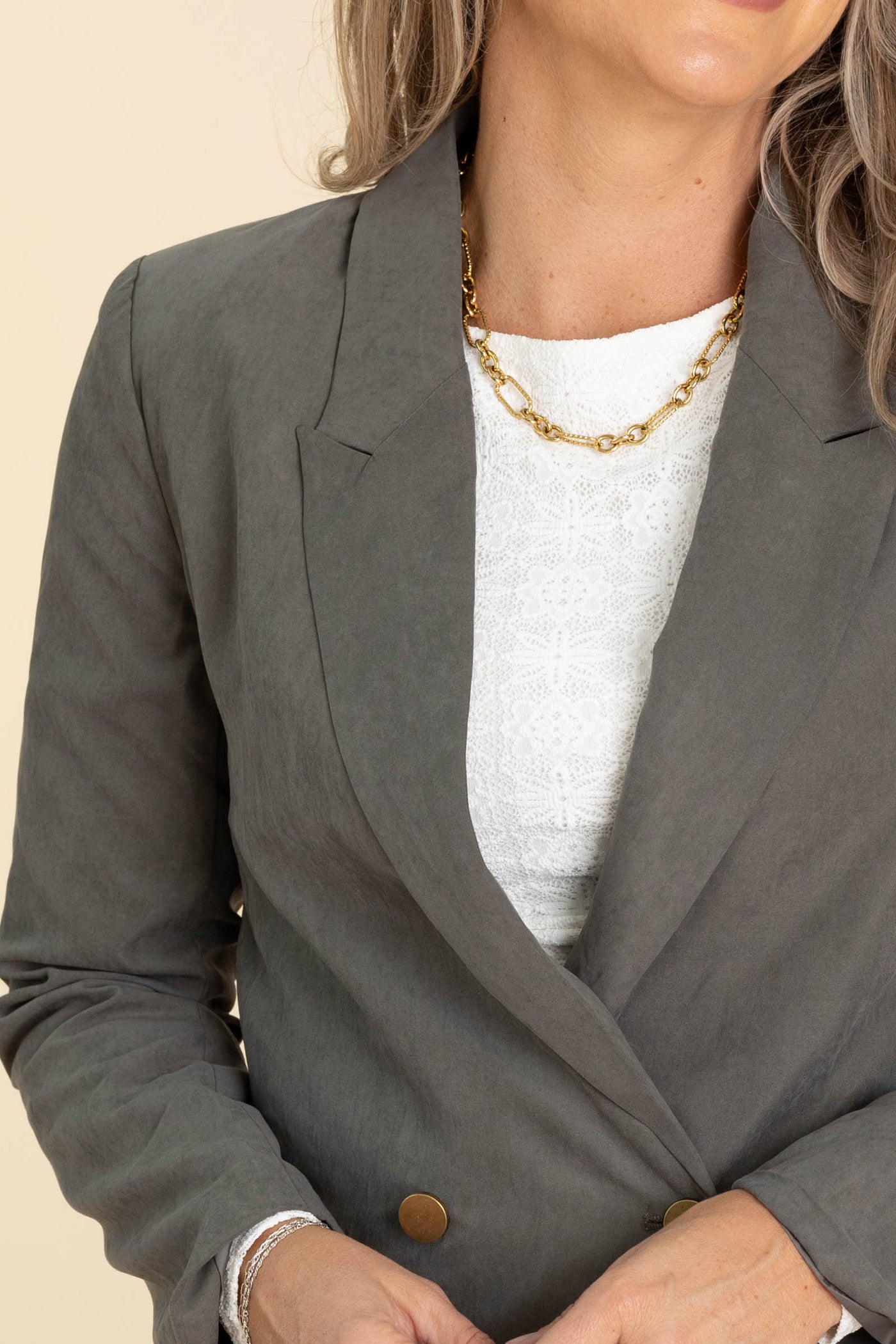 Dusty Olive Suede Lightweight Blazer