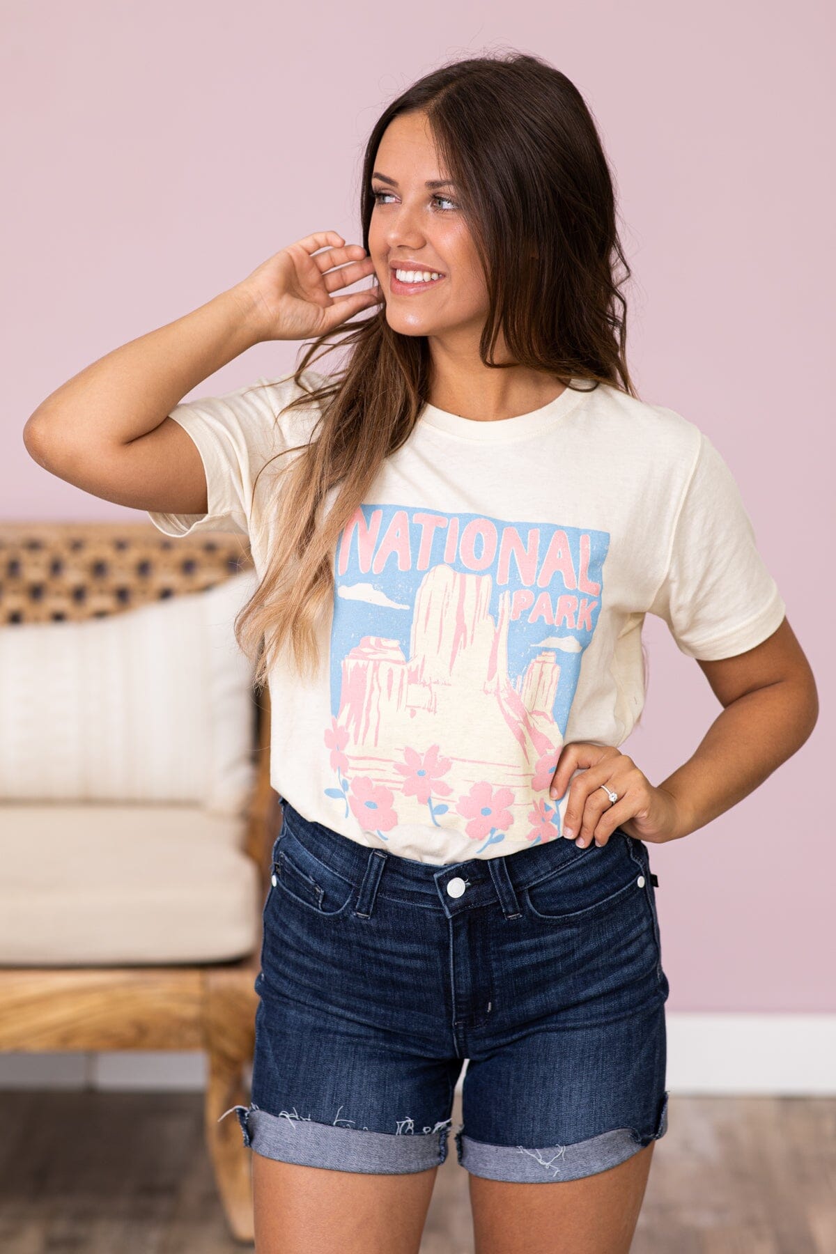 Cream National Park Graphic Tee - Filly Flair