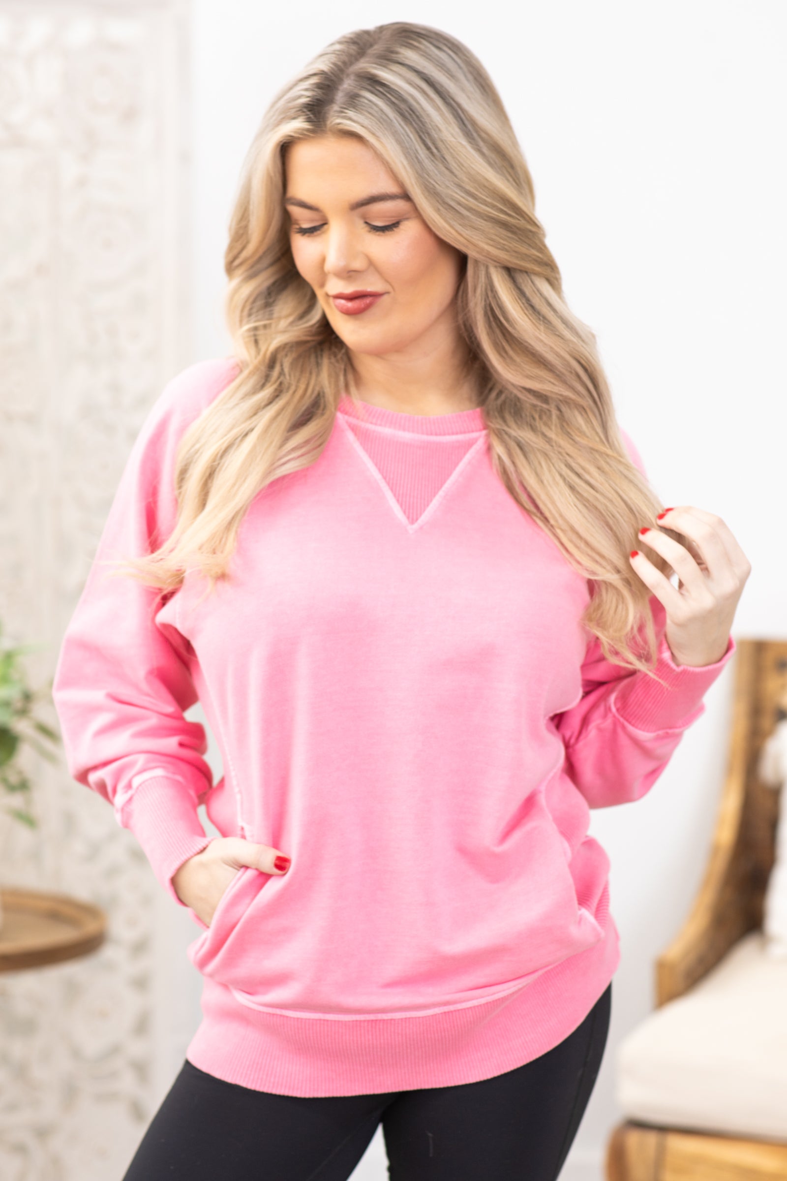 Baby Pink Pigment Dyed Sweatshirt
