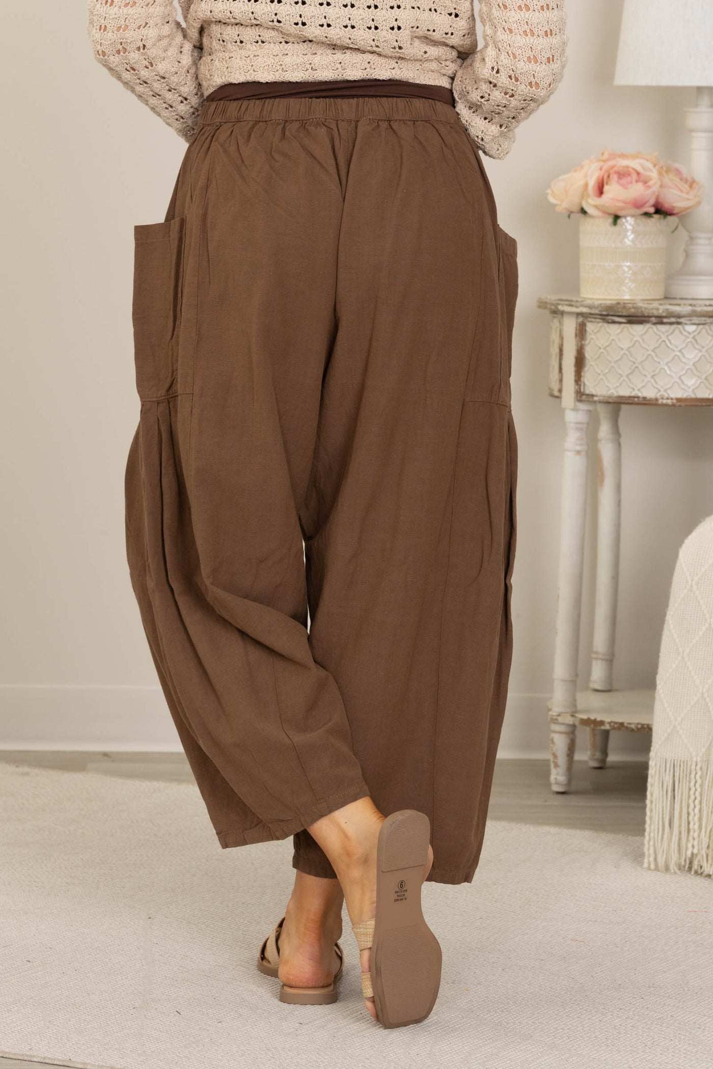 Cotierra Wide Leg Relaxed Pants with Side Pockets