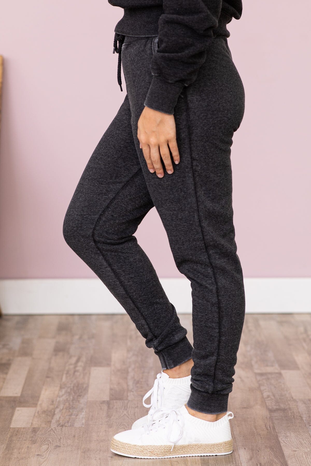Charcoal Burnout Jogger Sweatpants - Filly Flair