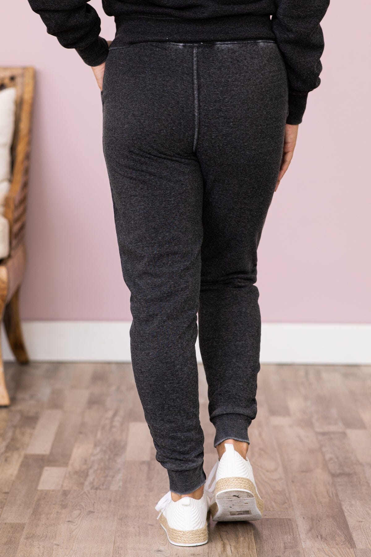 Charcoal Burnout Jogger Sweatpants - Filly Flair