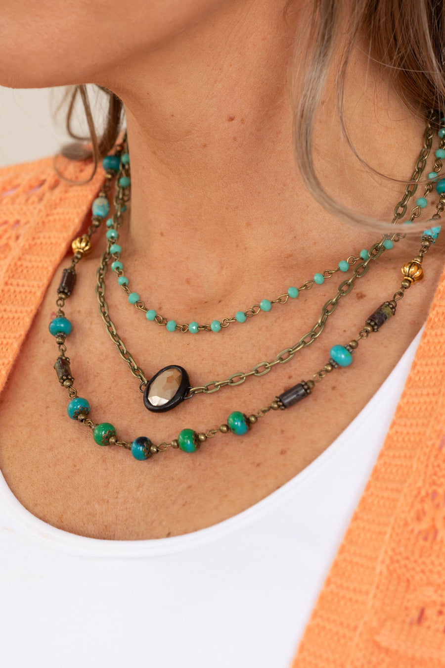 Magnetic Adjustable Layered Necklaces