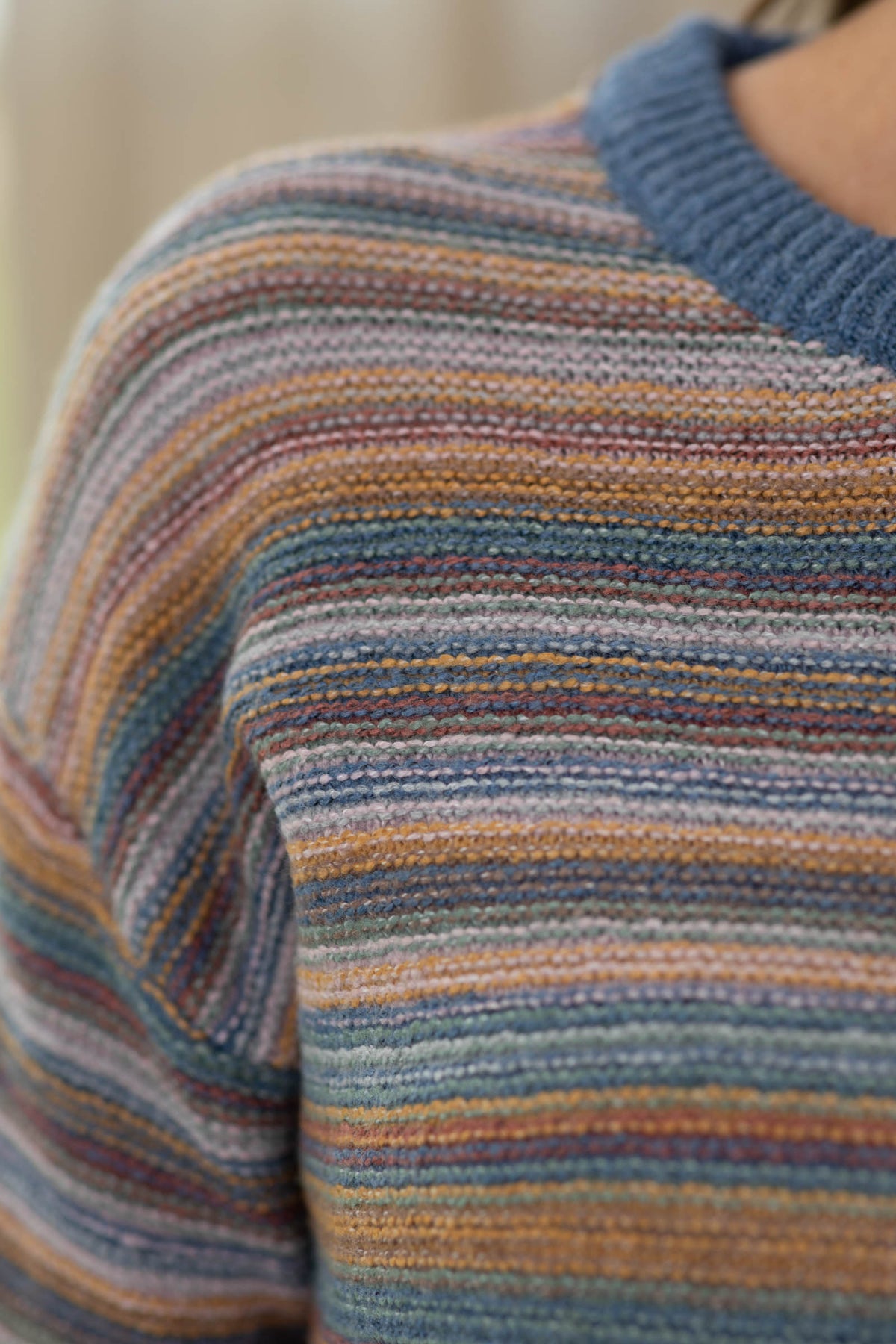 Multicolor Striped Textured Sweater