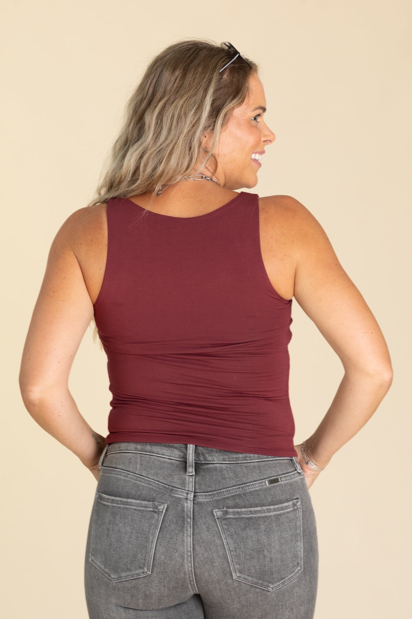 Soft Basic Full Length V-Neck Tank Tops