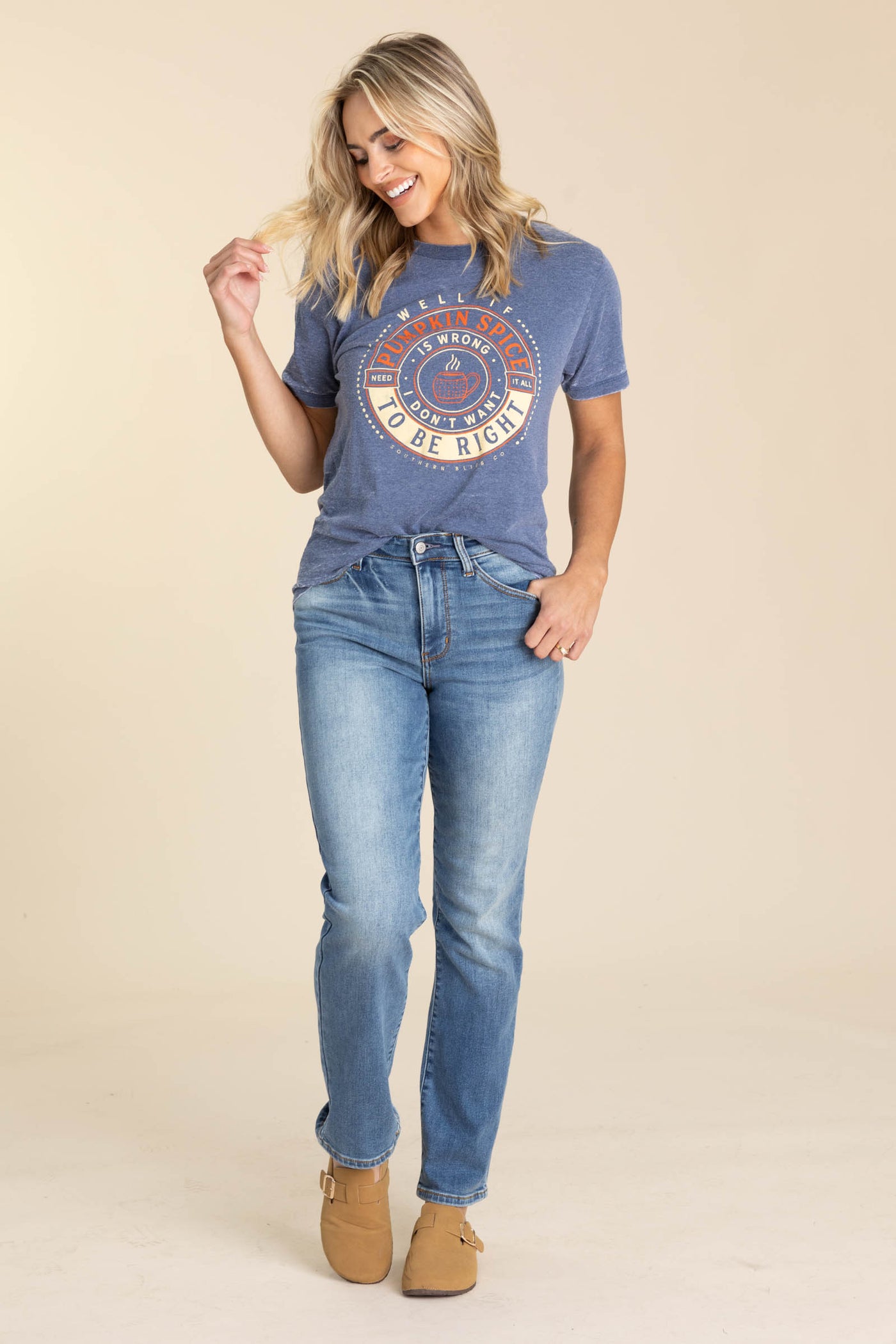 Navy Pumpkin Spice Is Right Graphic Tee