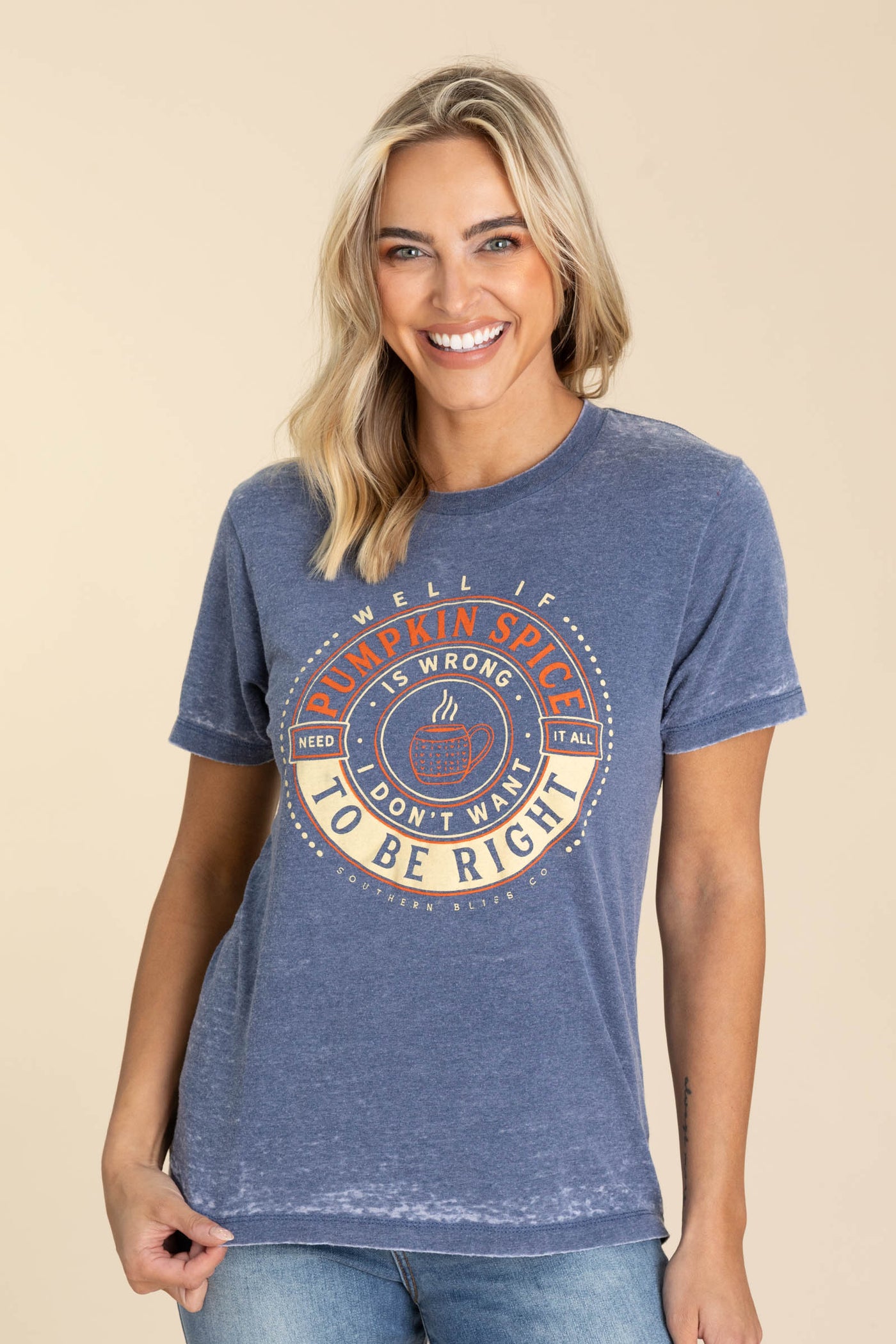Navy Pumpkin Spice Is Right Graphic Tee