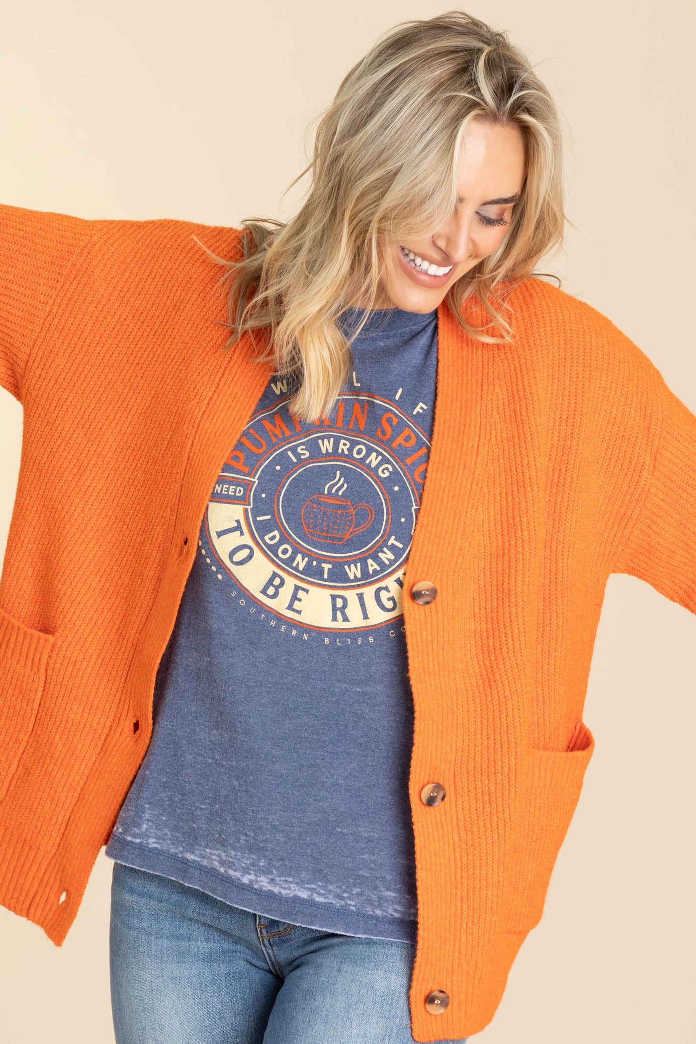 Navy Pumpkin Spice Is Right Graphic Tee