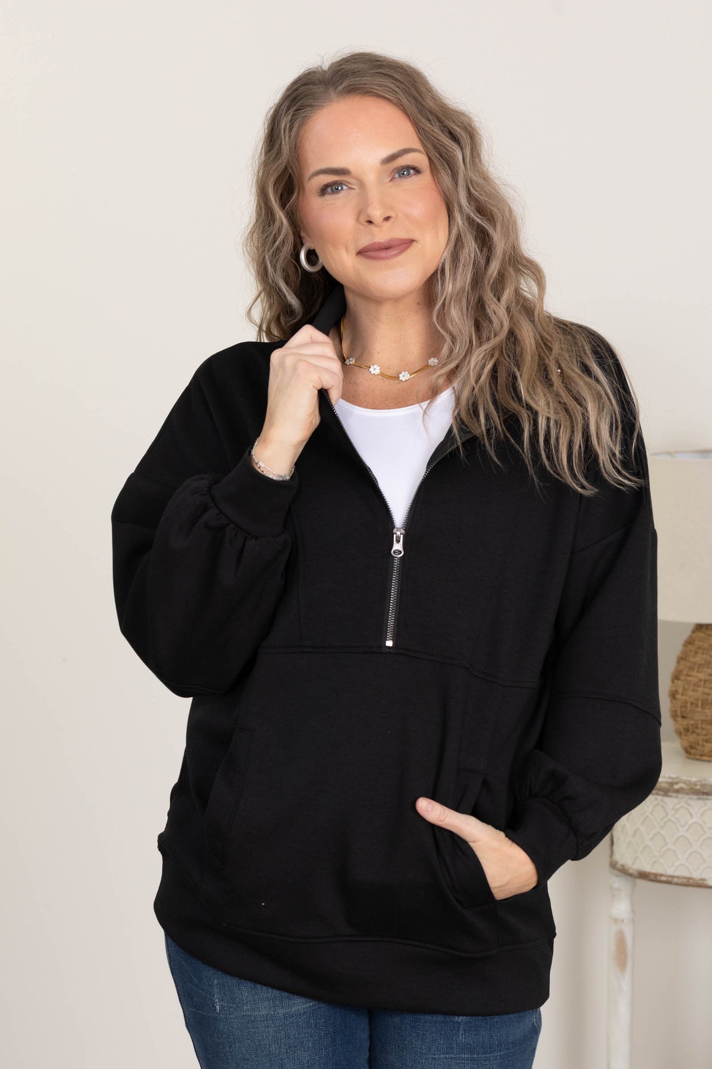 Half Zip Oversized Comfy Knit Sweatshirts