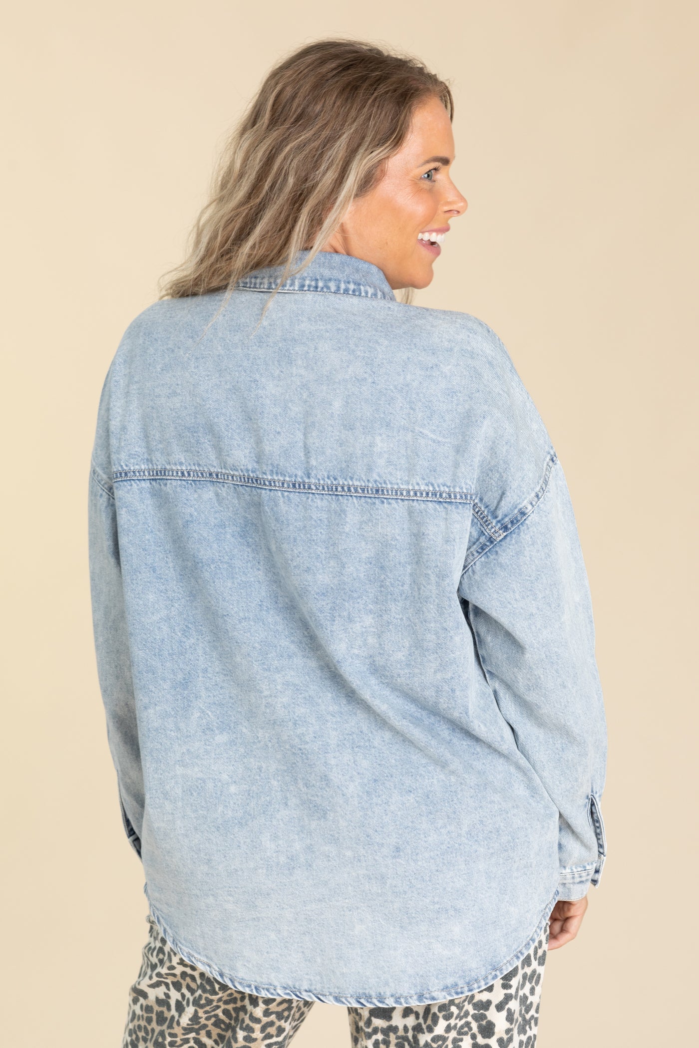 Risen Acid Wash Oversized Shacket