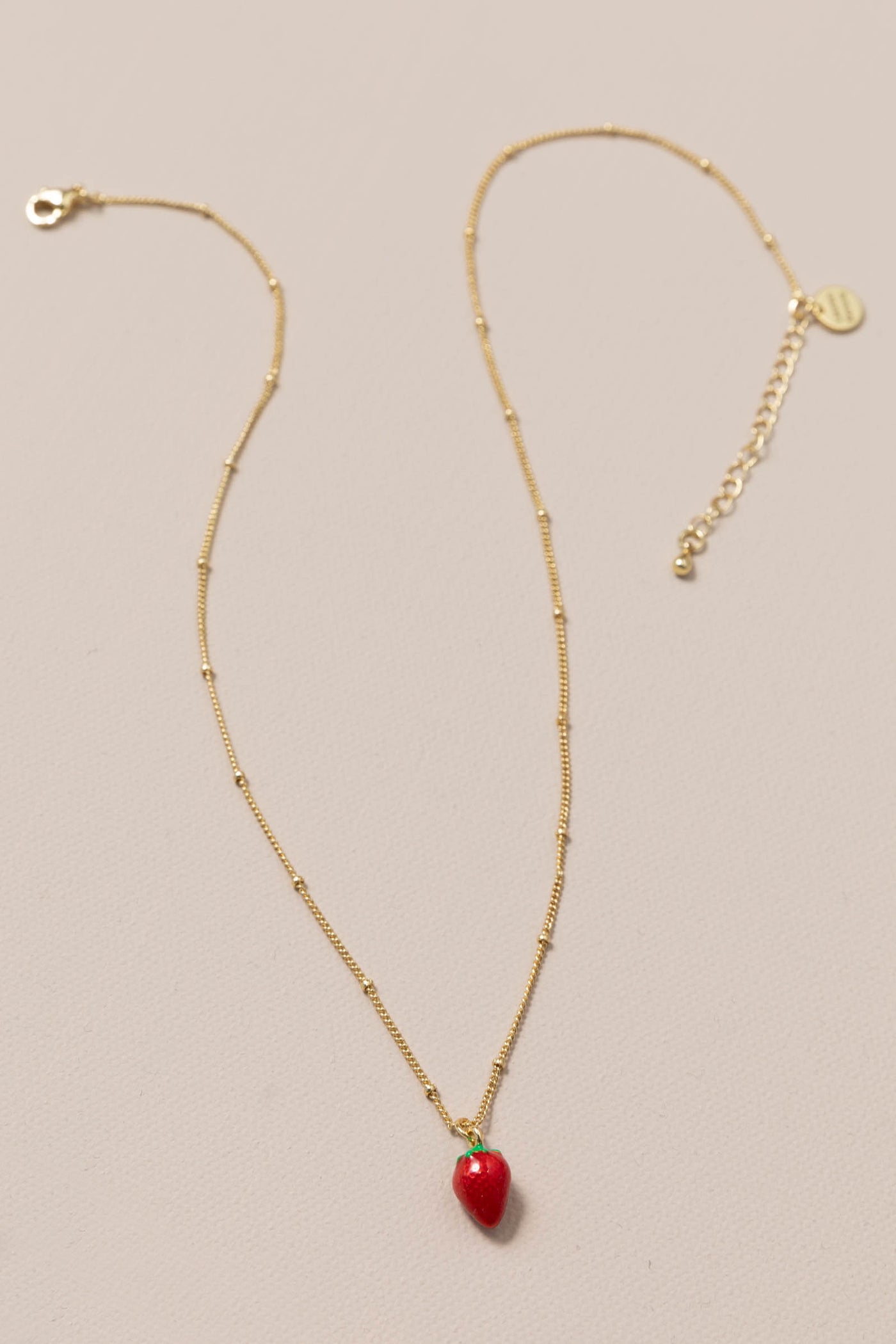 Gold Strawberry Pendant Necklace