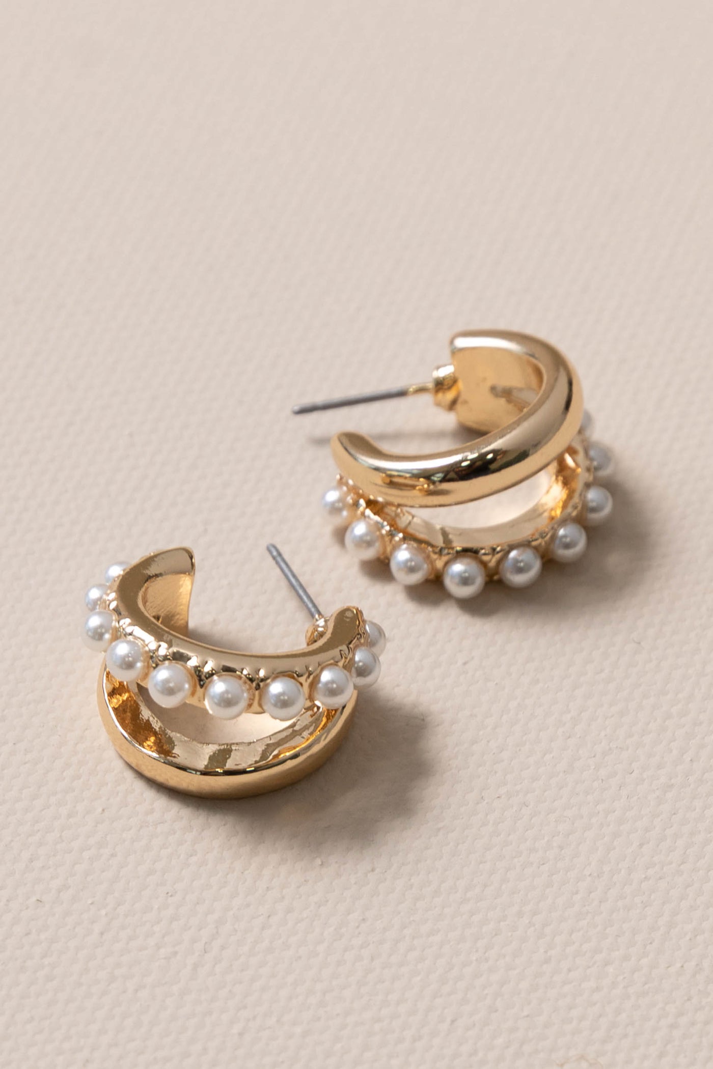 Sophie Pearl Accented Post Back Earrings