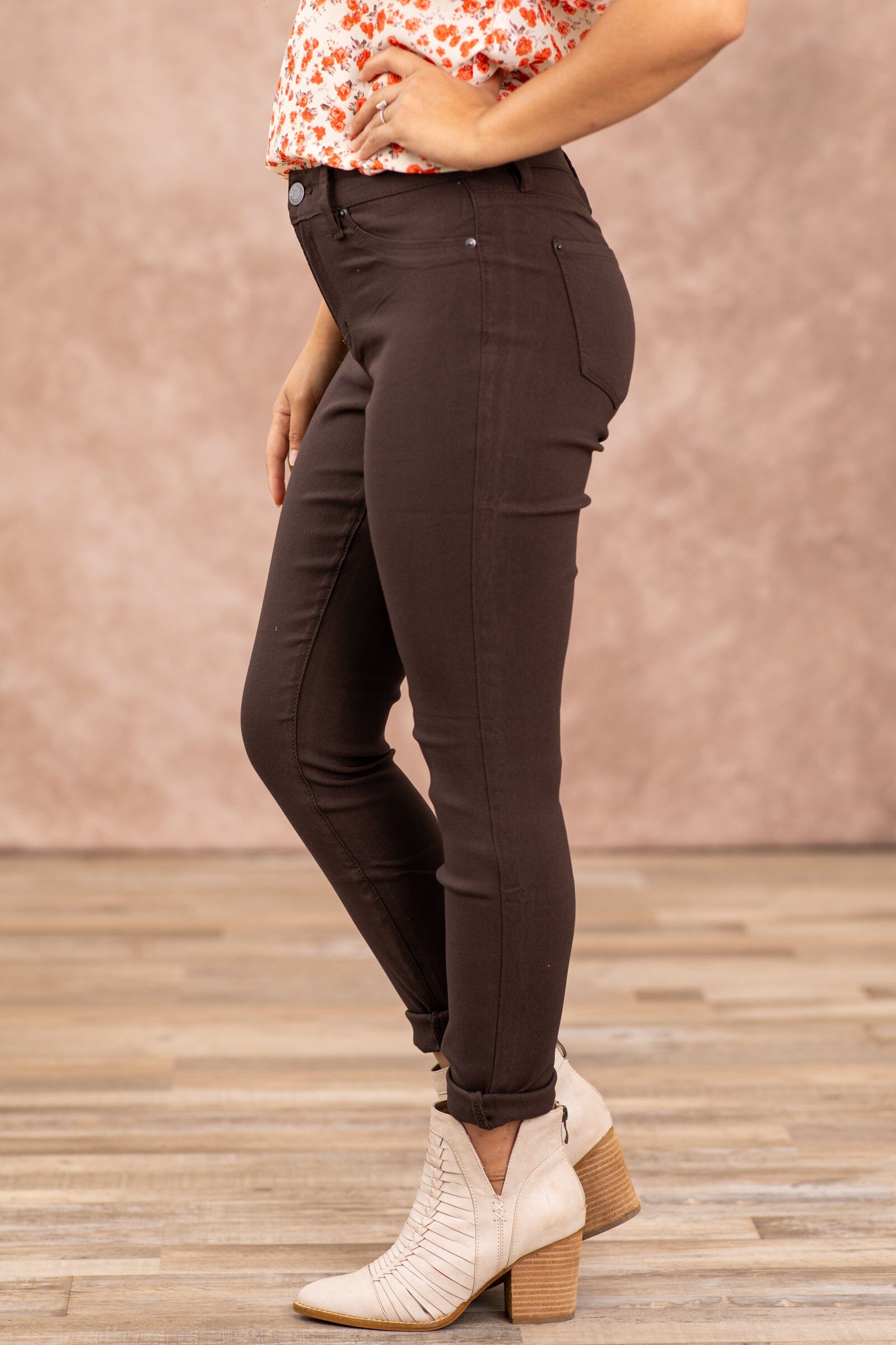 YMI Light Brown Hyperstretch Pants - Filly Flair