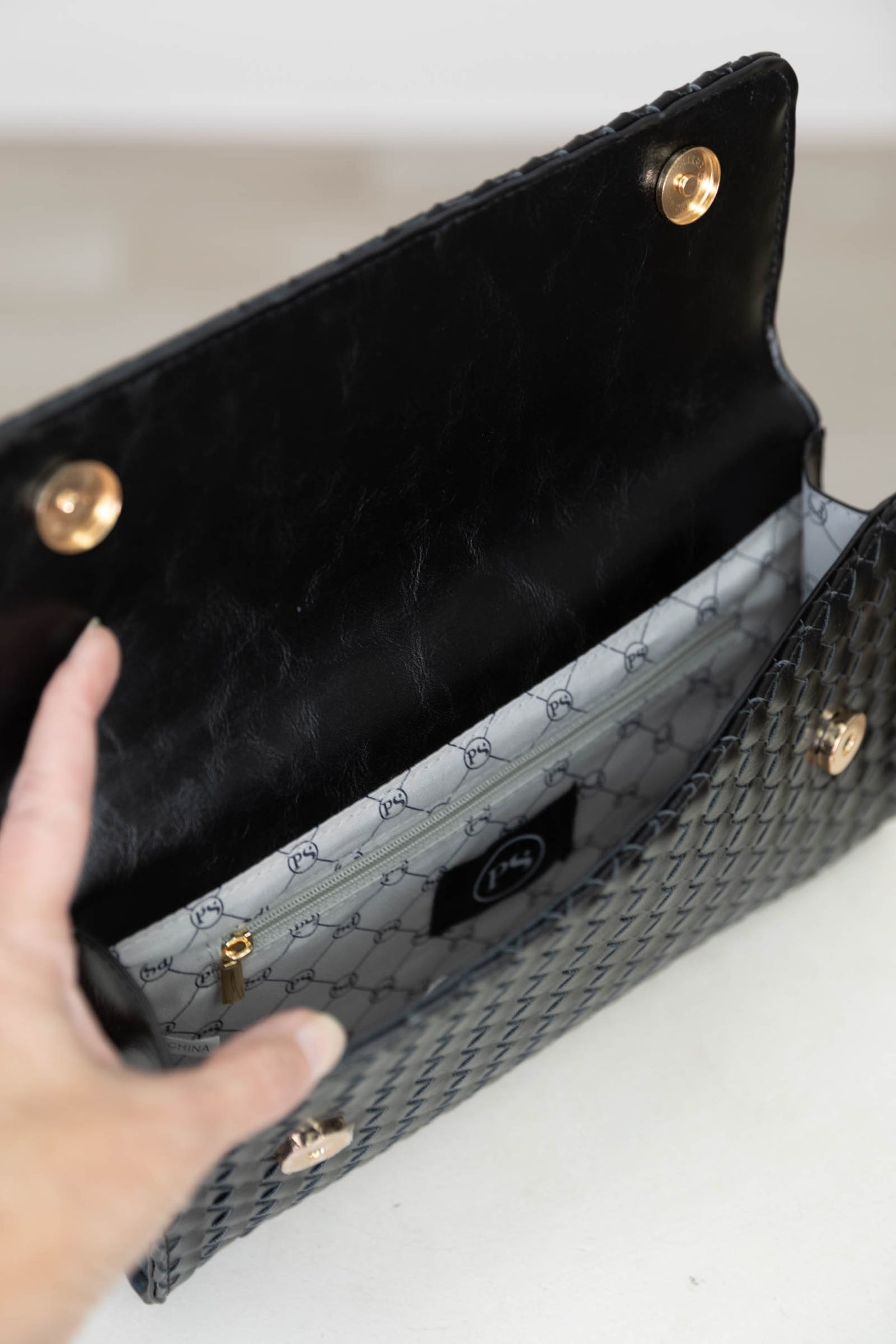 Urban Foldover Woven Clutch Crossbody