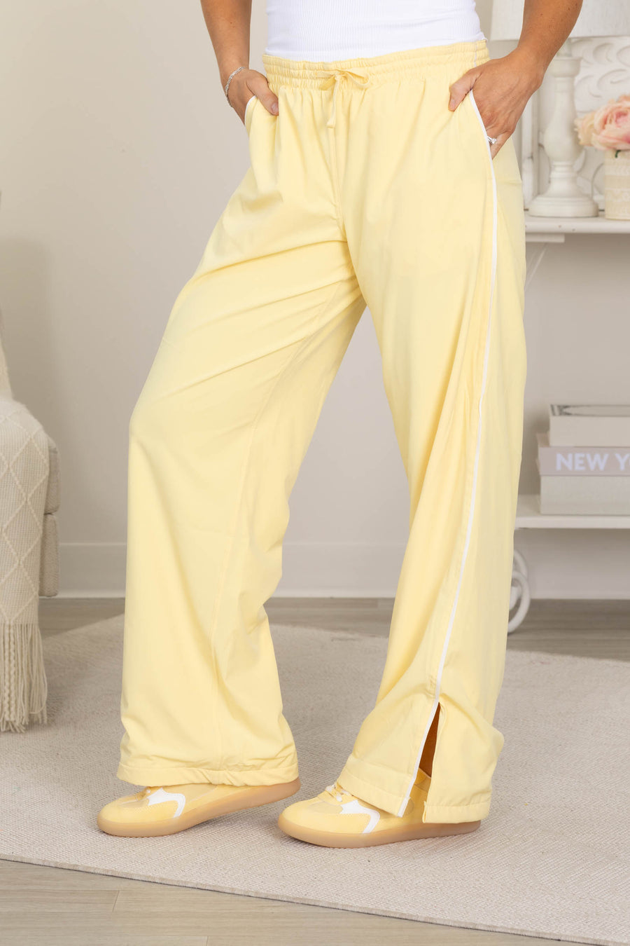 Track Pants With Seam Detail And Slit