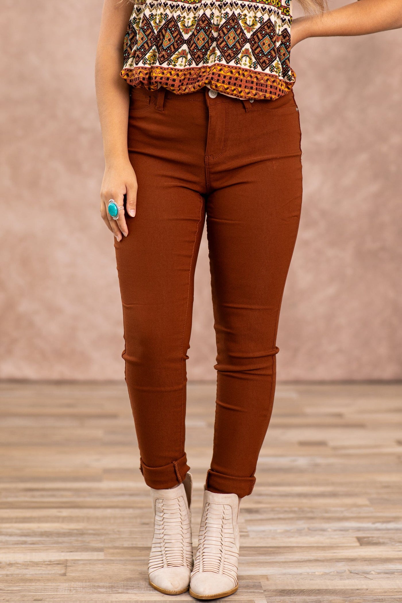 YMI Burnt Orange Hyperstretch Pants - Filly Flair