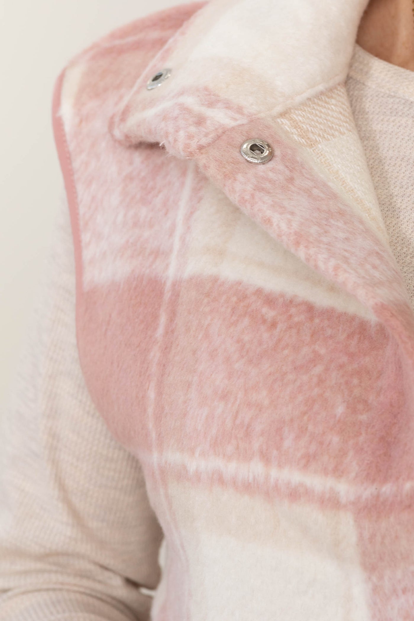 Dusty Pink And Ivory Plaid Vest