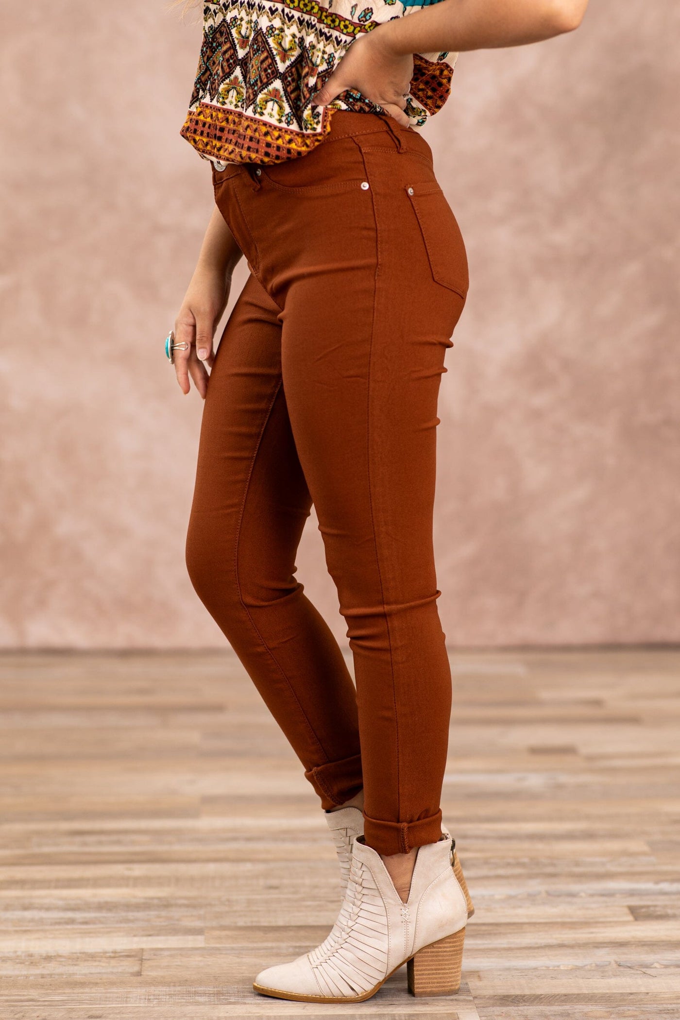 YMI Burnt Orange Hyperstretch Pants - Filly Flair