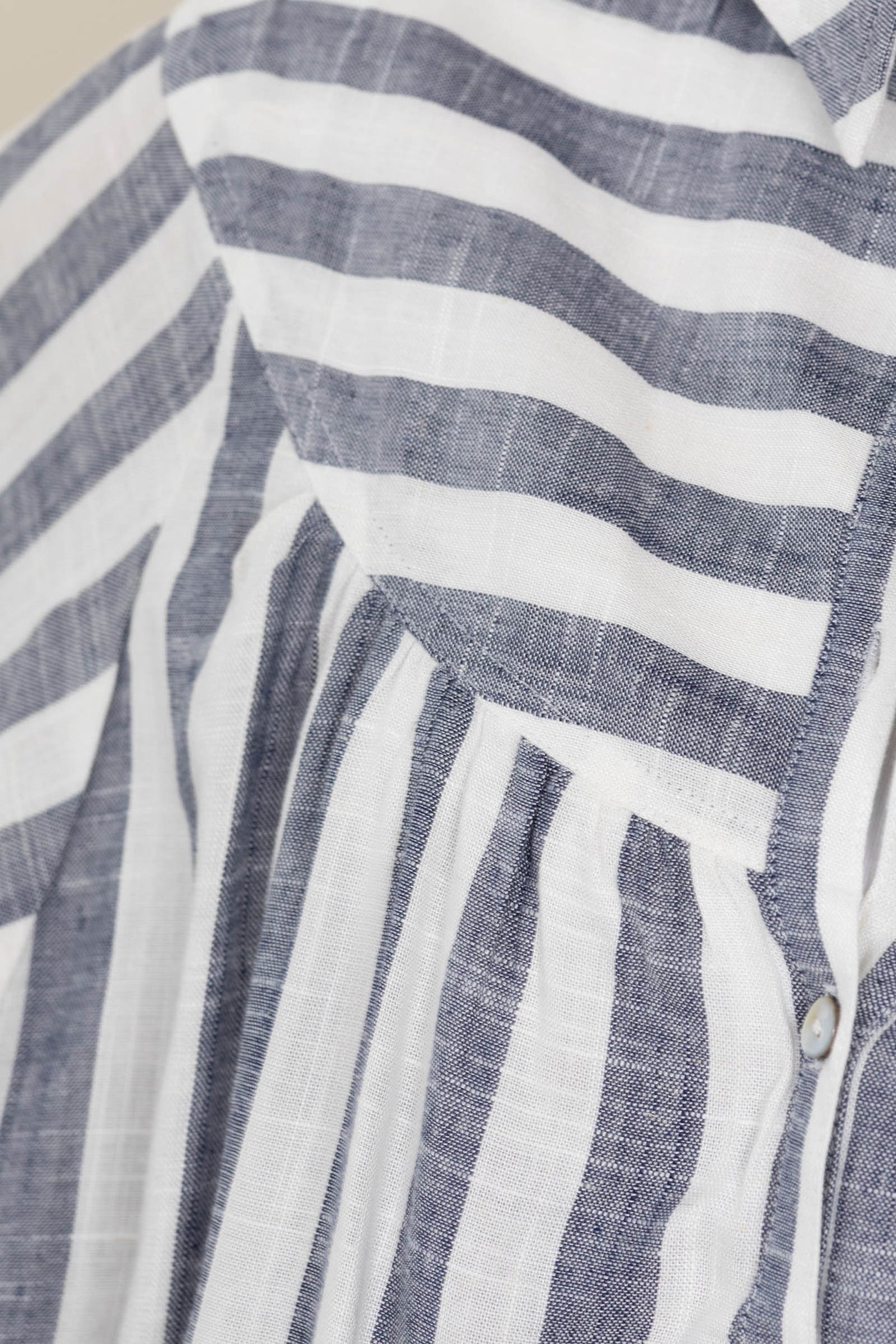 Navy And White Button Down Striped Top