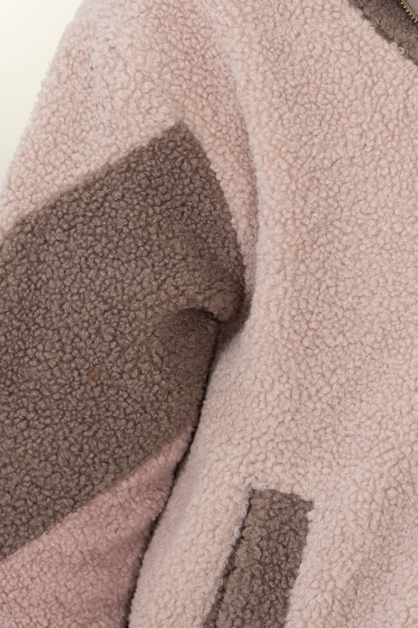 Mocha Colorblock Sherpa Zip Up Jacket