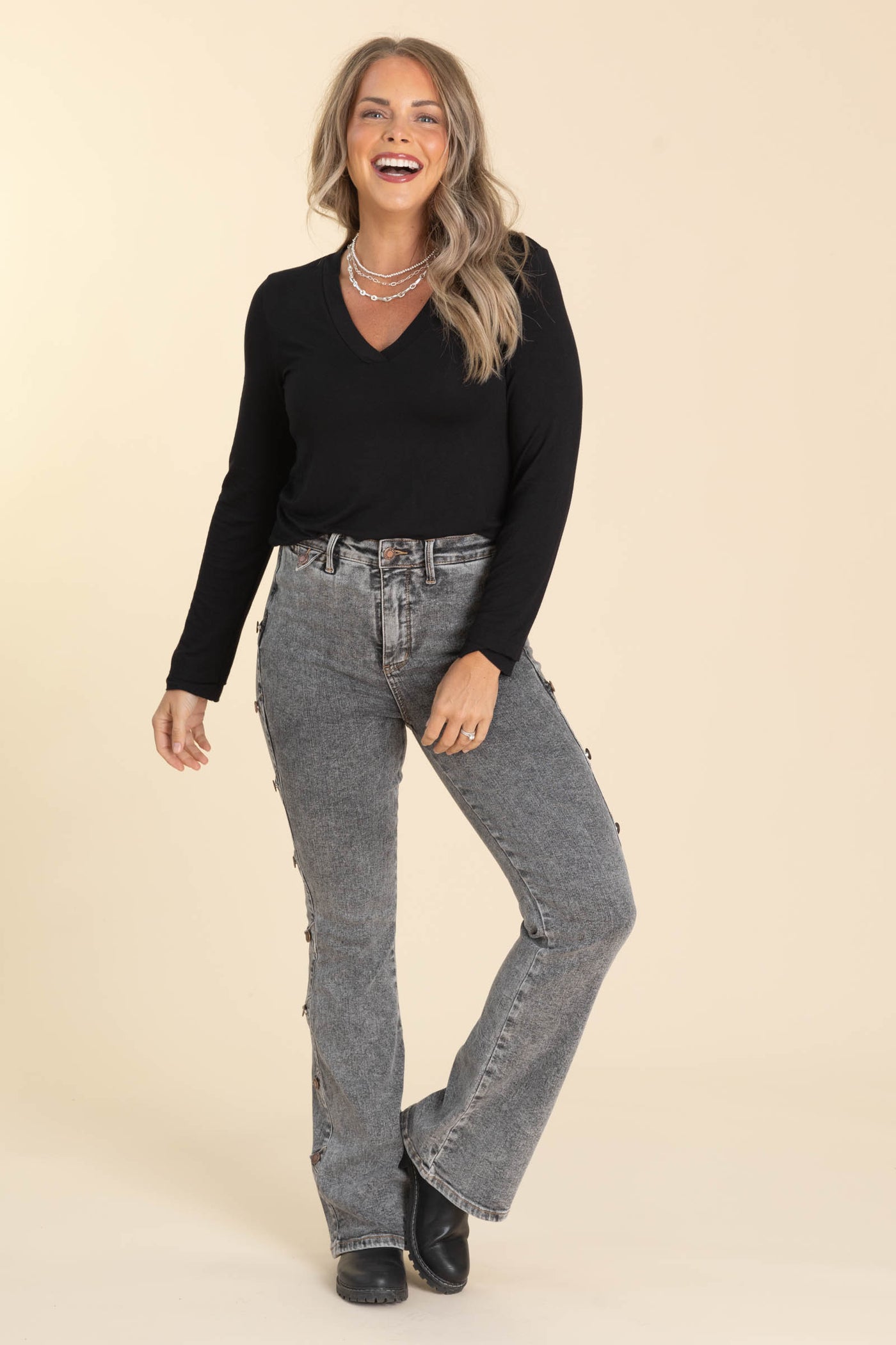 Judy Blue Grey Bootcut Western Side Seam Jean