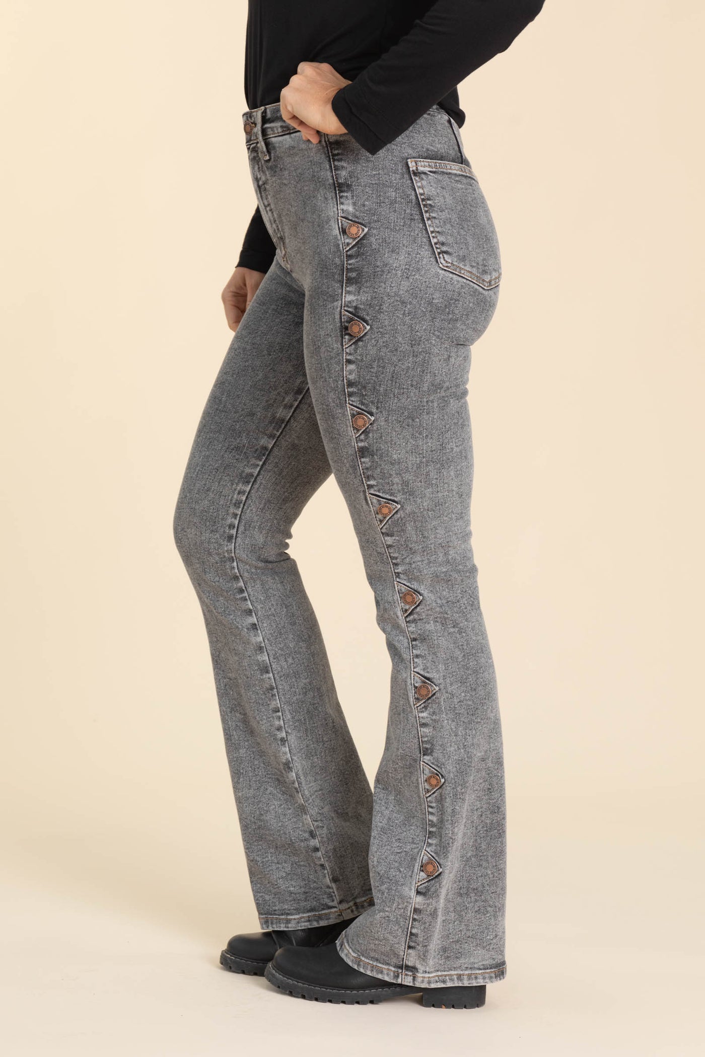 Judy Blue Grey Bootcut Western Side Seam Jean