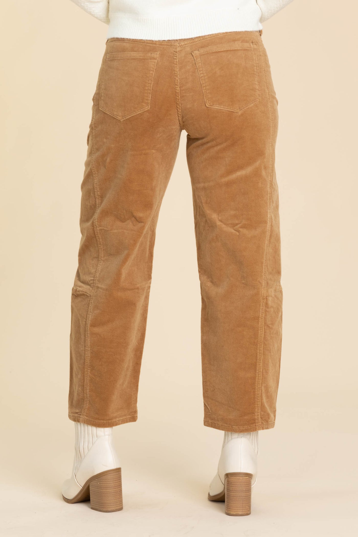 Vervet Khaki High Rise Corduroy Barrel Jeans