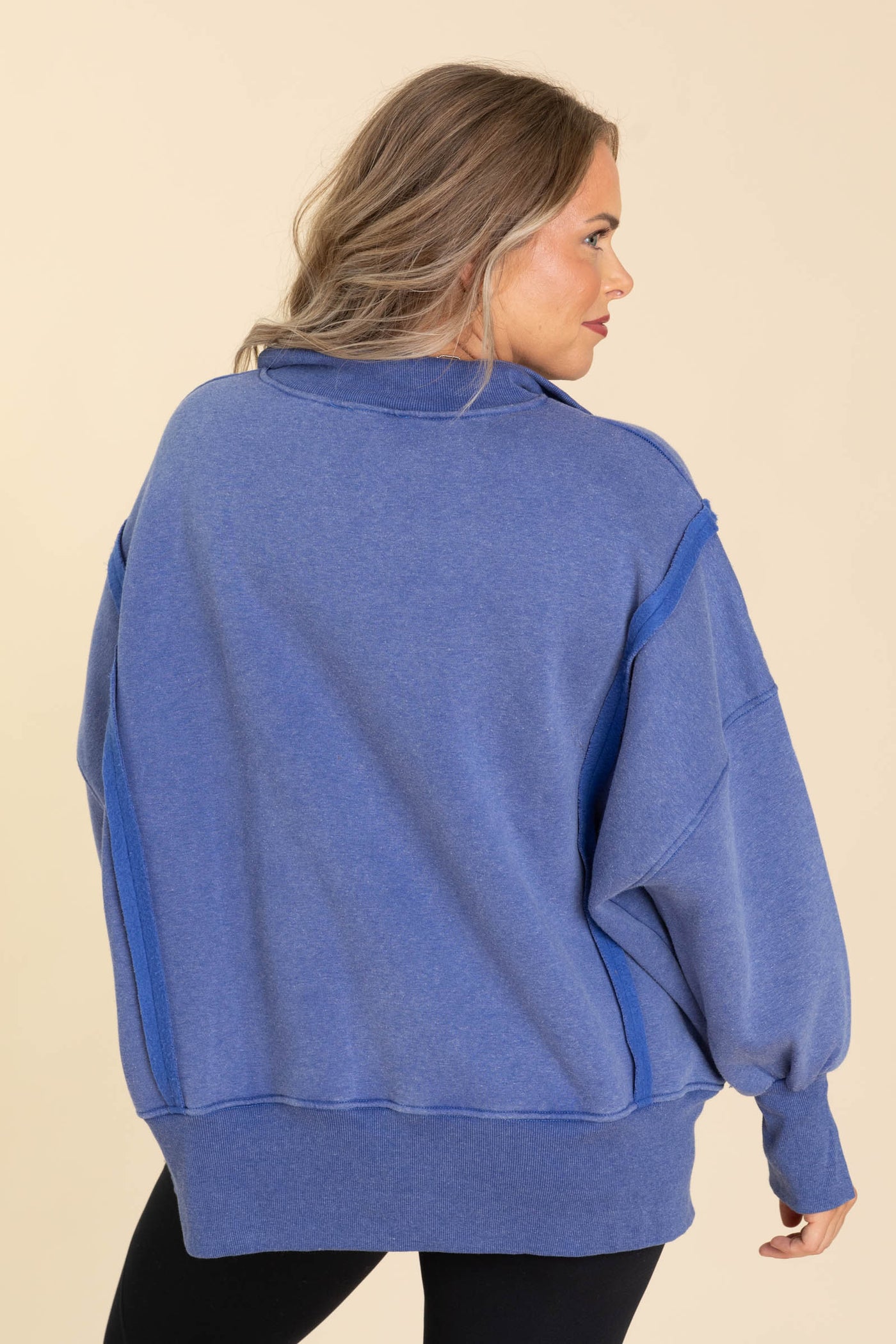 Heathered Blue Quarter Snap Sweatshirt