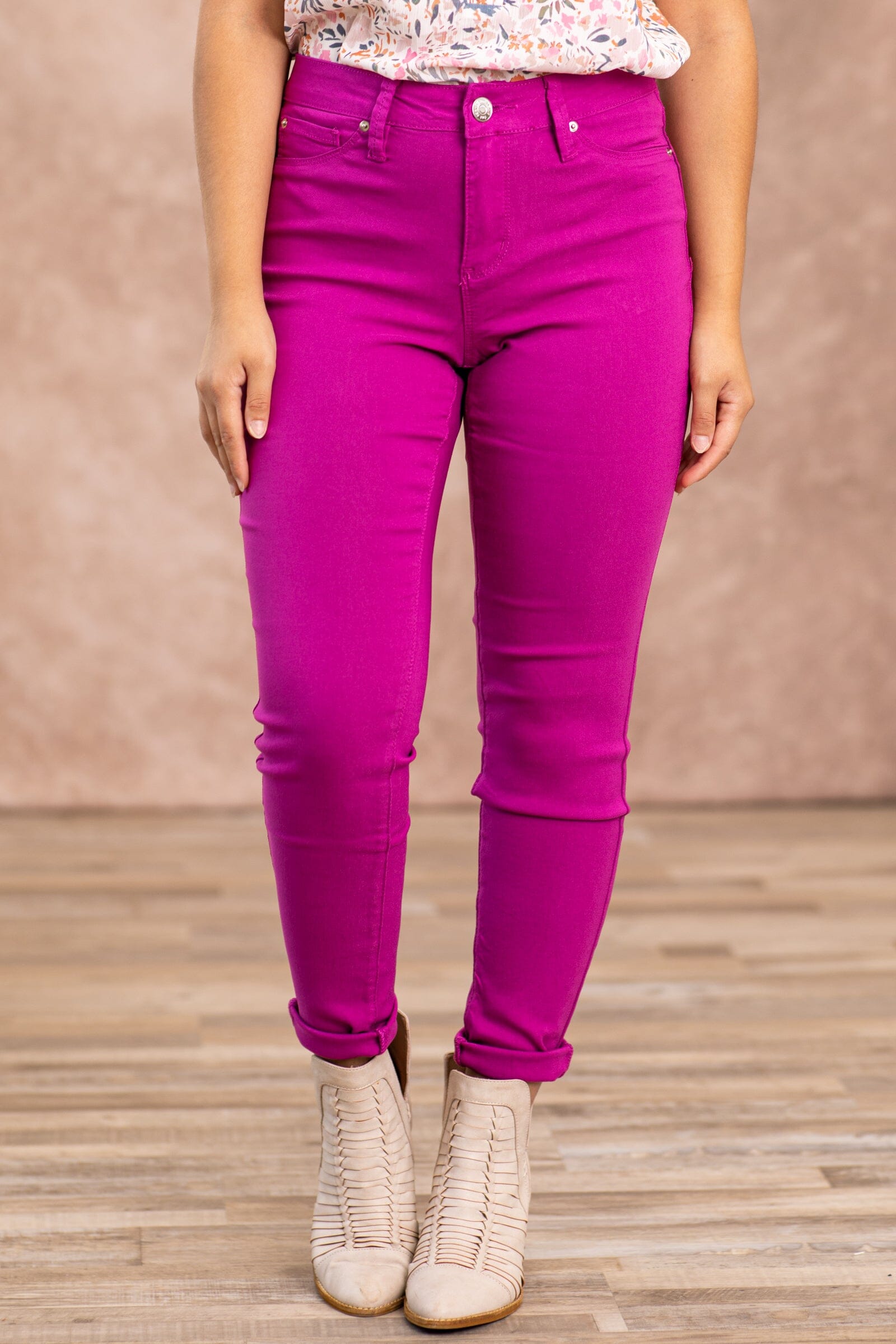 YMI Bright Berry Hyperstretch Pants - Filly Flair