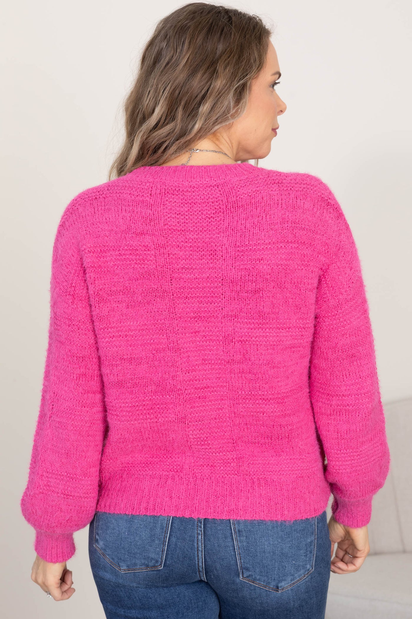 Fuchsia Heathered Sweater