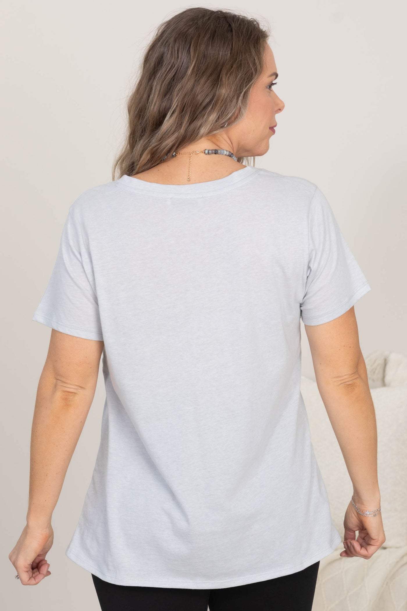 Boyfriend Fit V-Neck Short Sleeve Tee