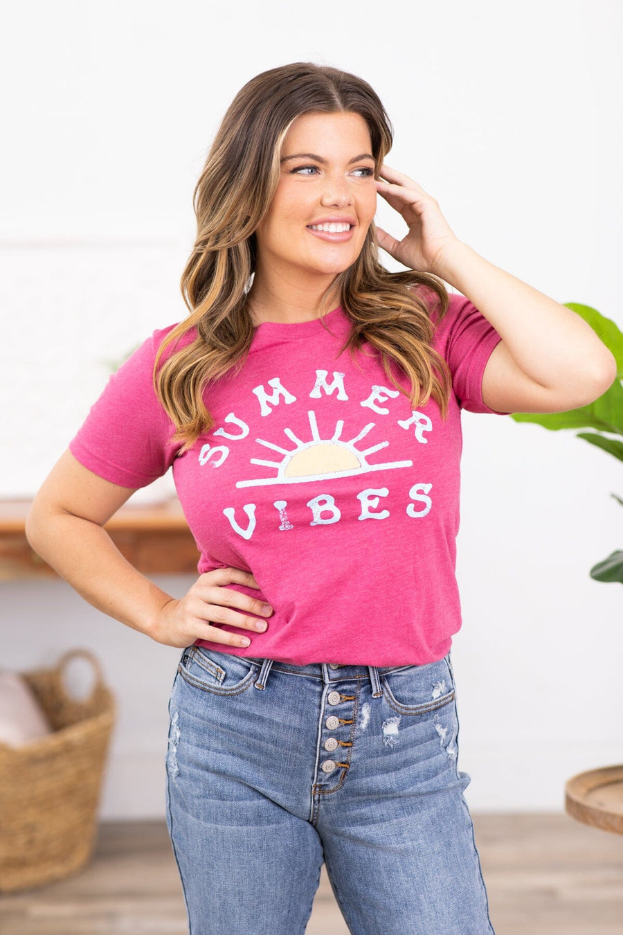 Raspberry Summer Vibes Graphic Tee - Filly Flair