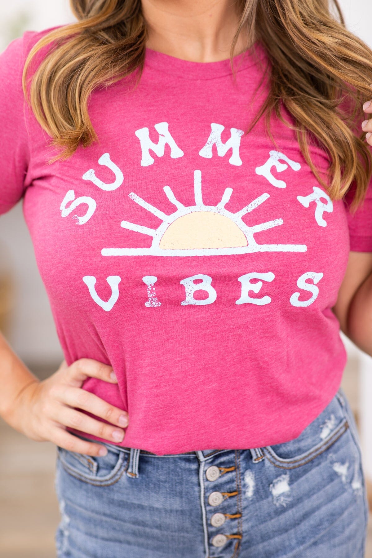Raspberry Summer Vibes Graphic Tee - Filly Flair