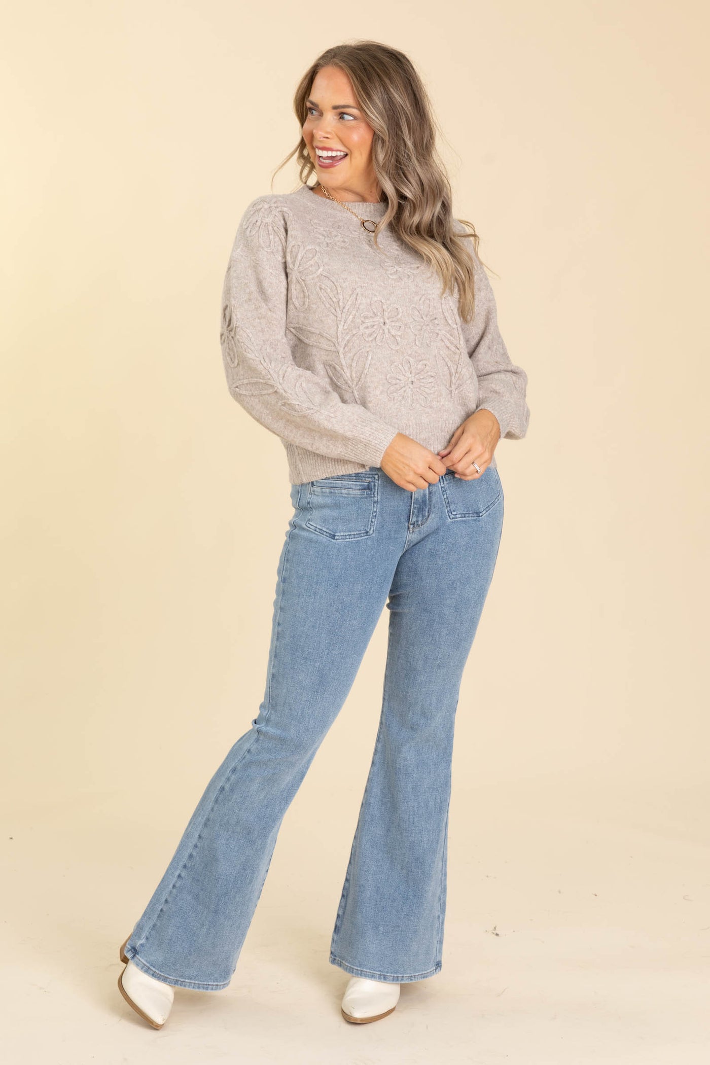 Floral Embroidery Sweaters